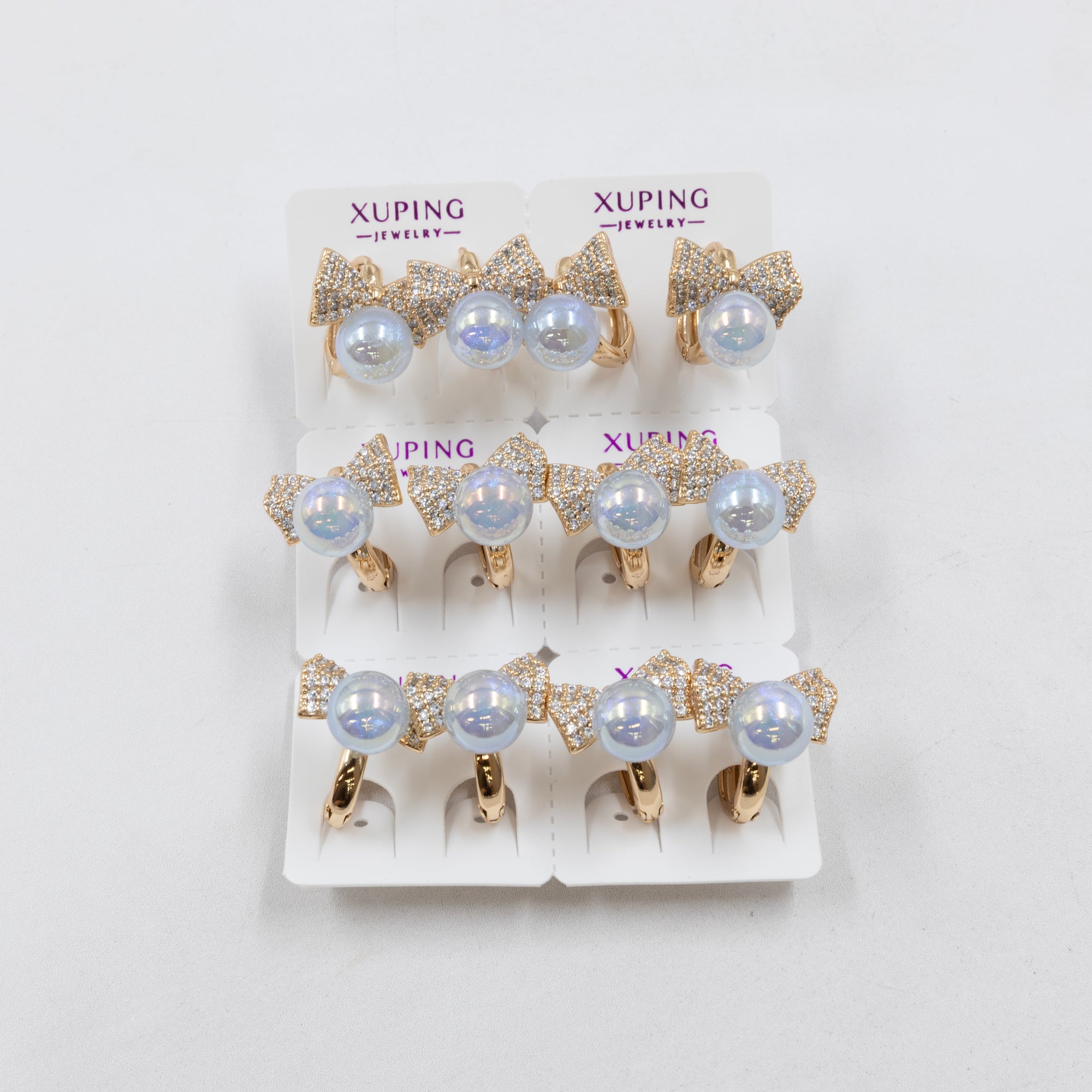 Paquete de 6 pares de Aretes Xuping Dorado M16 Oro Laminado