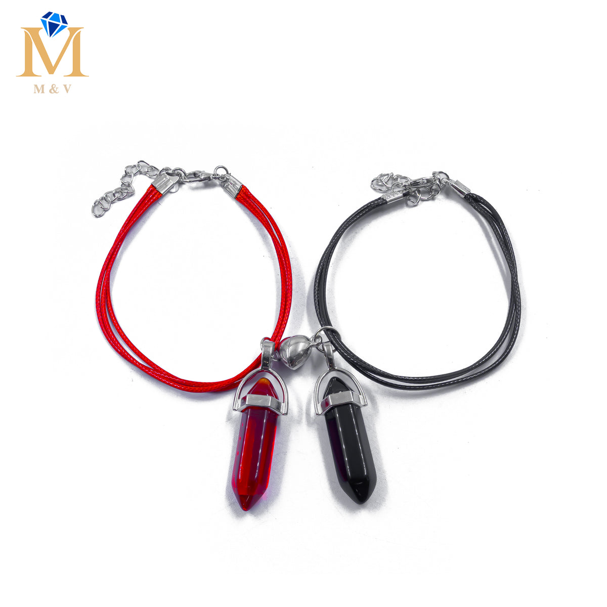 Pulseras con dijes de Piedras de Pareja M12 Oro Laminado