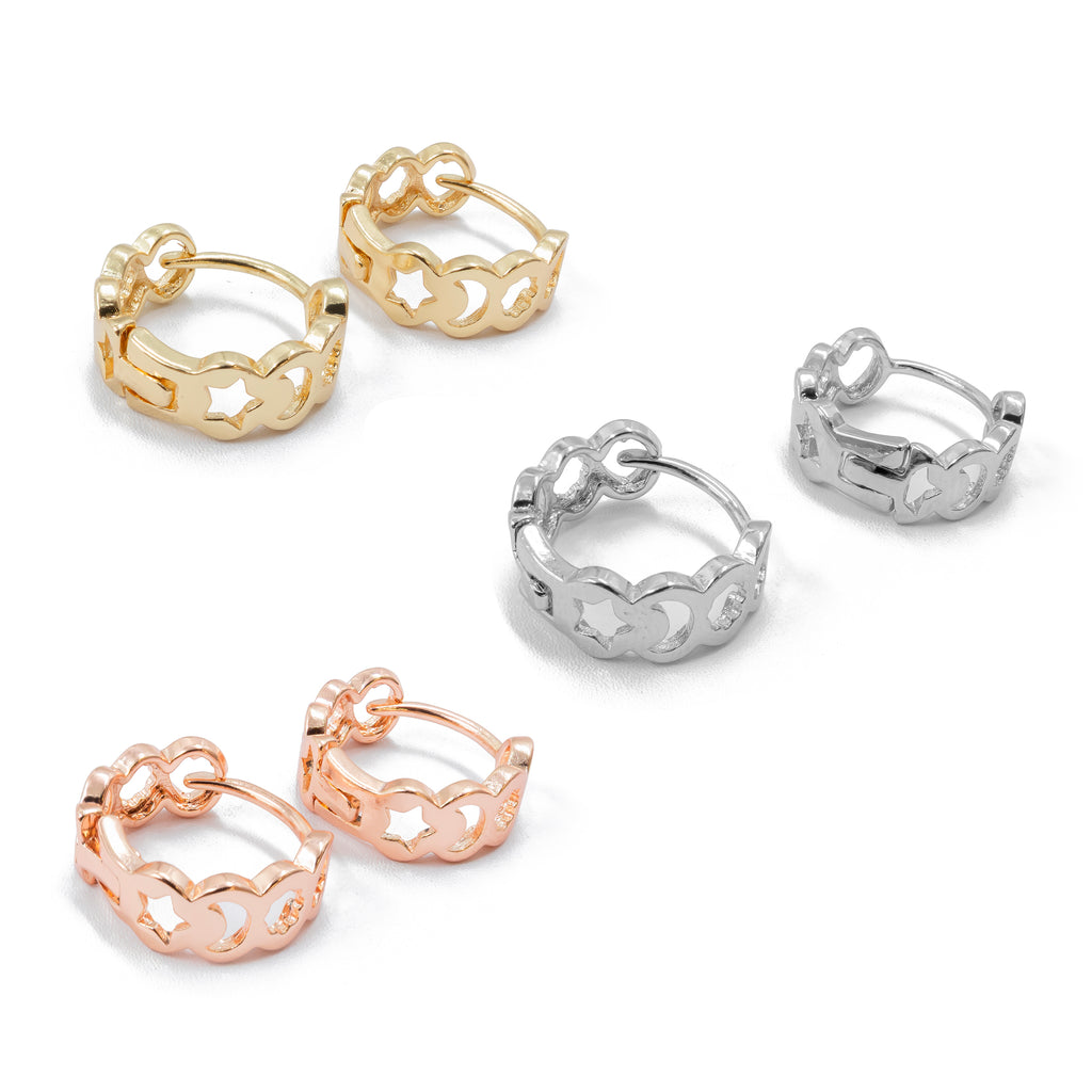 Paquete de 3 pares de Arracadas M3 Oro Laminado