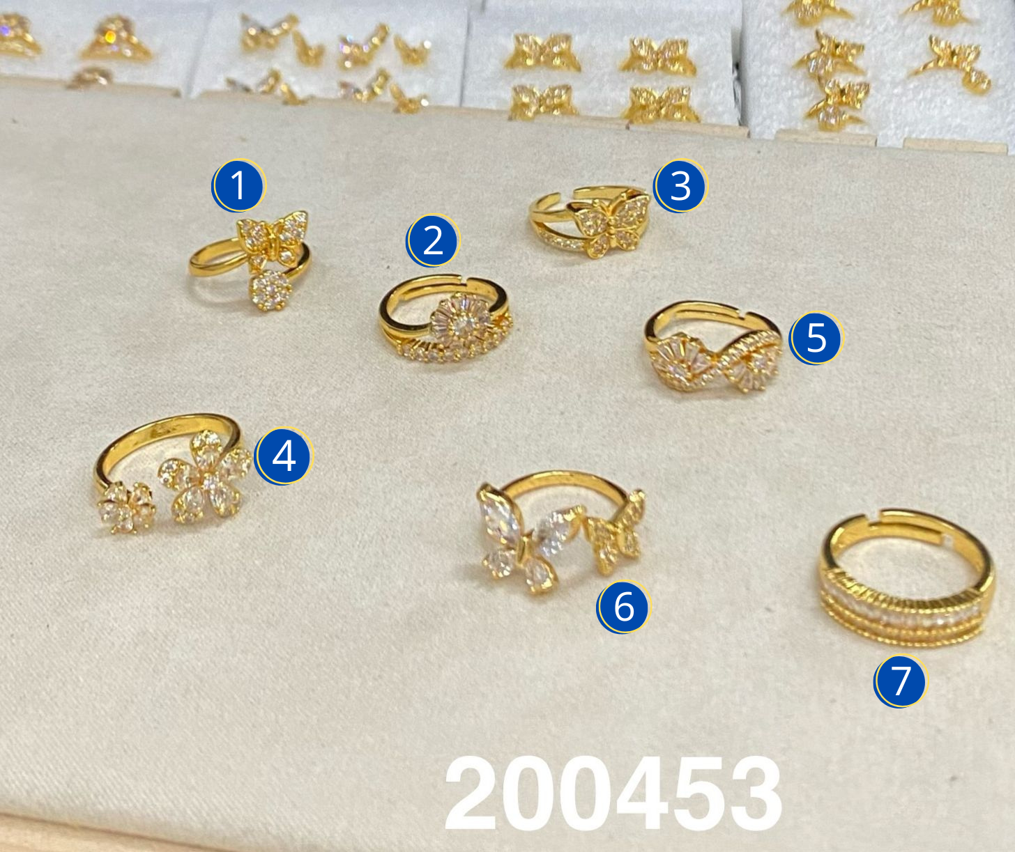 Anillos Dorados con Piedras M7 Oro Laminado