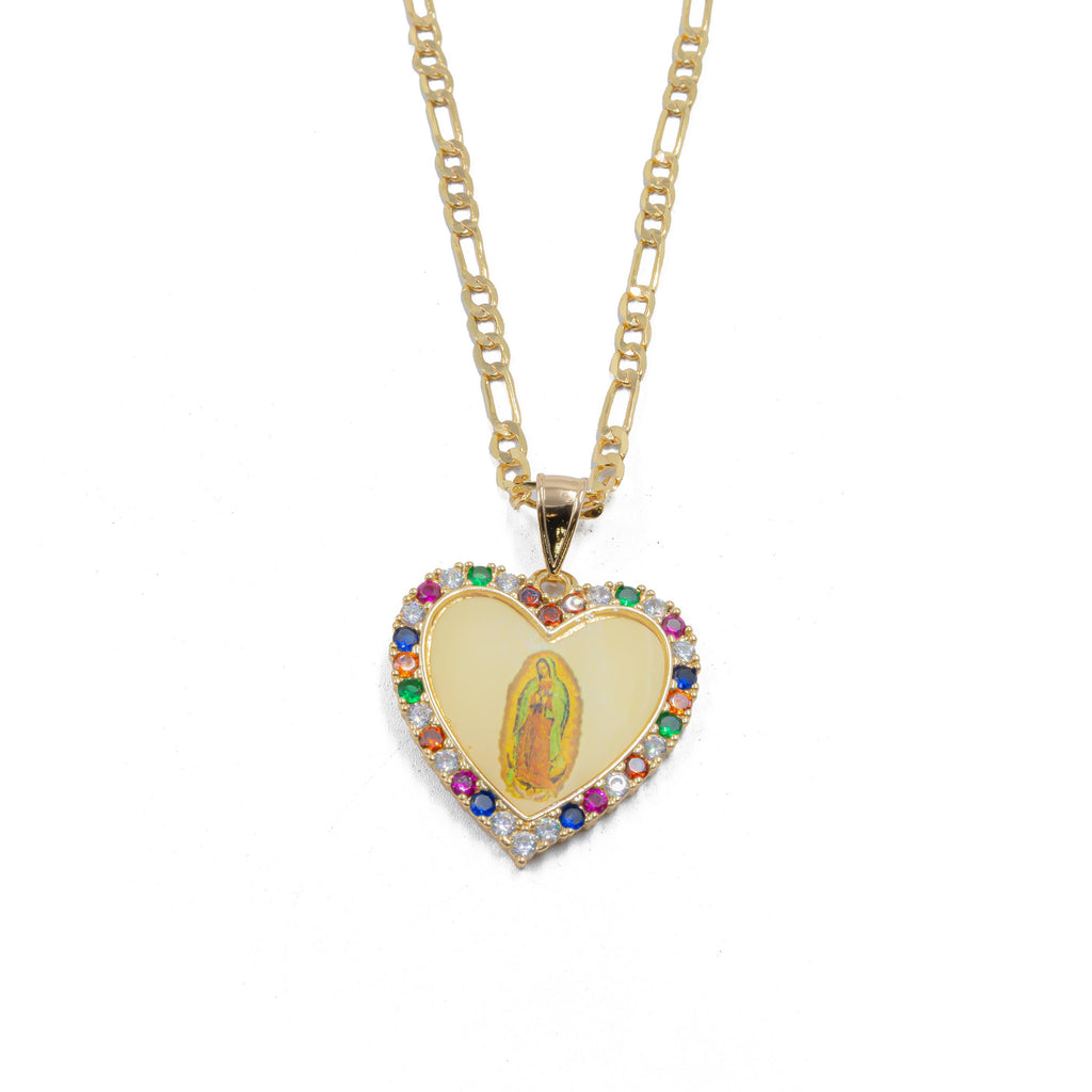 Collar con Dije Religioso Dorado M1 Oro Laminado