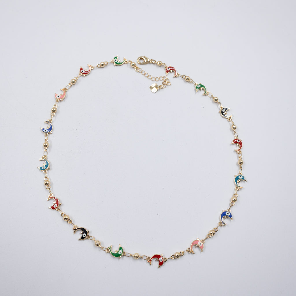 Collar Dorado de Ojo Turco M6 Oro Laminado