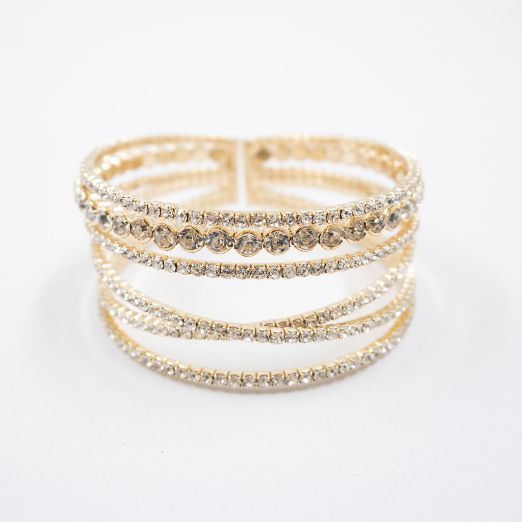 Pulsera Dorada con Piedras M1 Oro Laminado