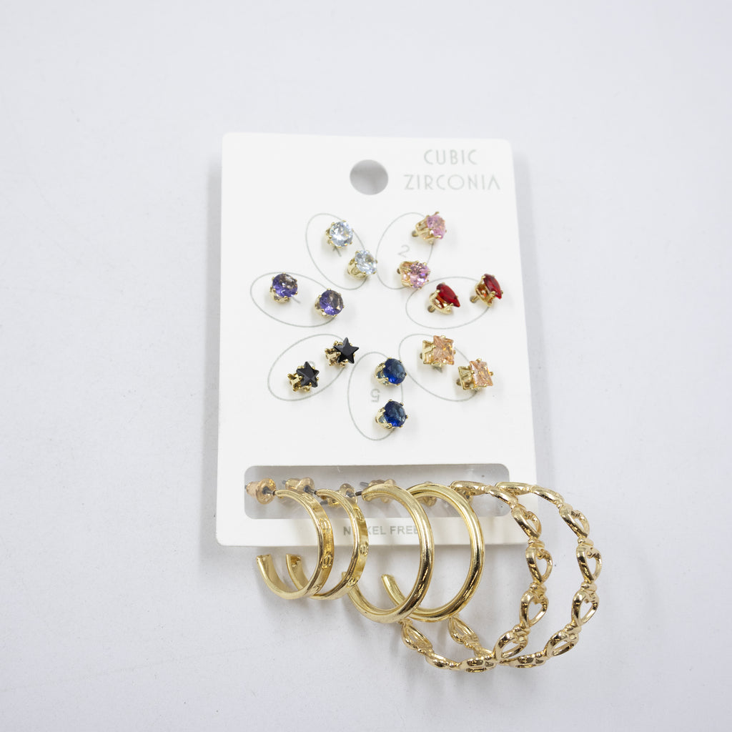 Paquete de 10 pares de aretes M2 Oro Laminado