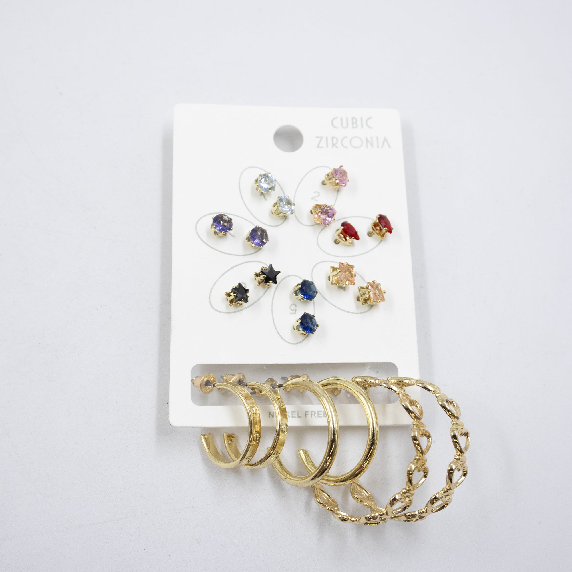 Paquete de 10 pares de aretes M2 Oro Laminado