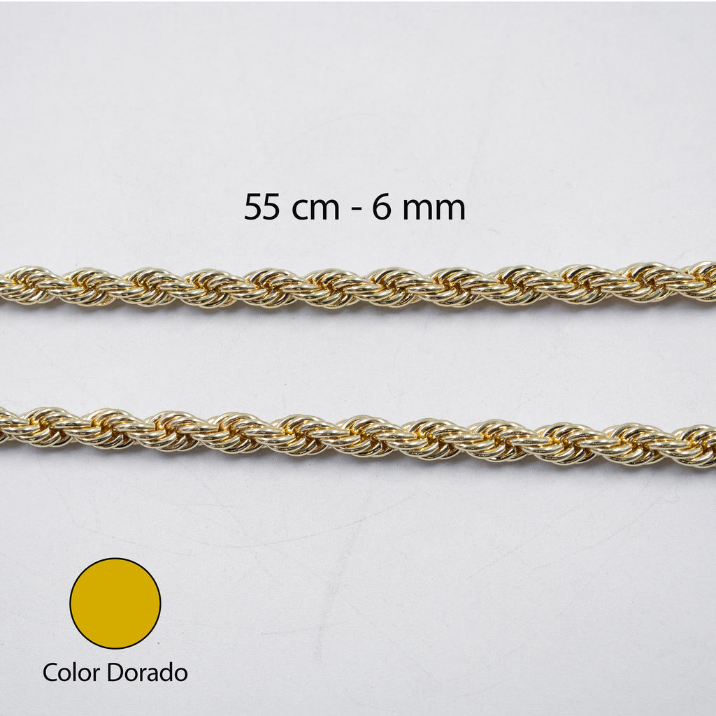 Cadenas Doradas Torsal de 55 cm M6 Oro Laminado