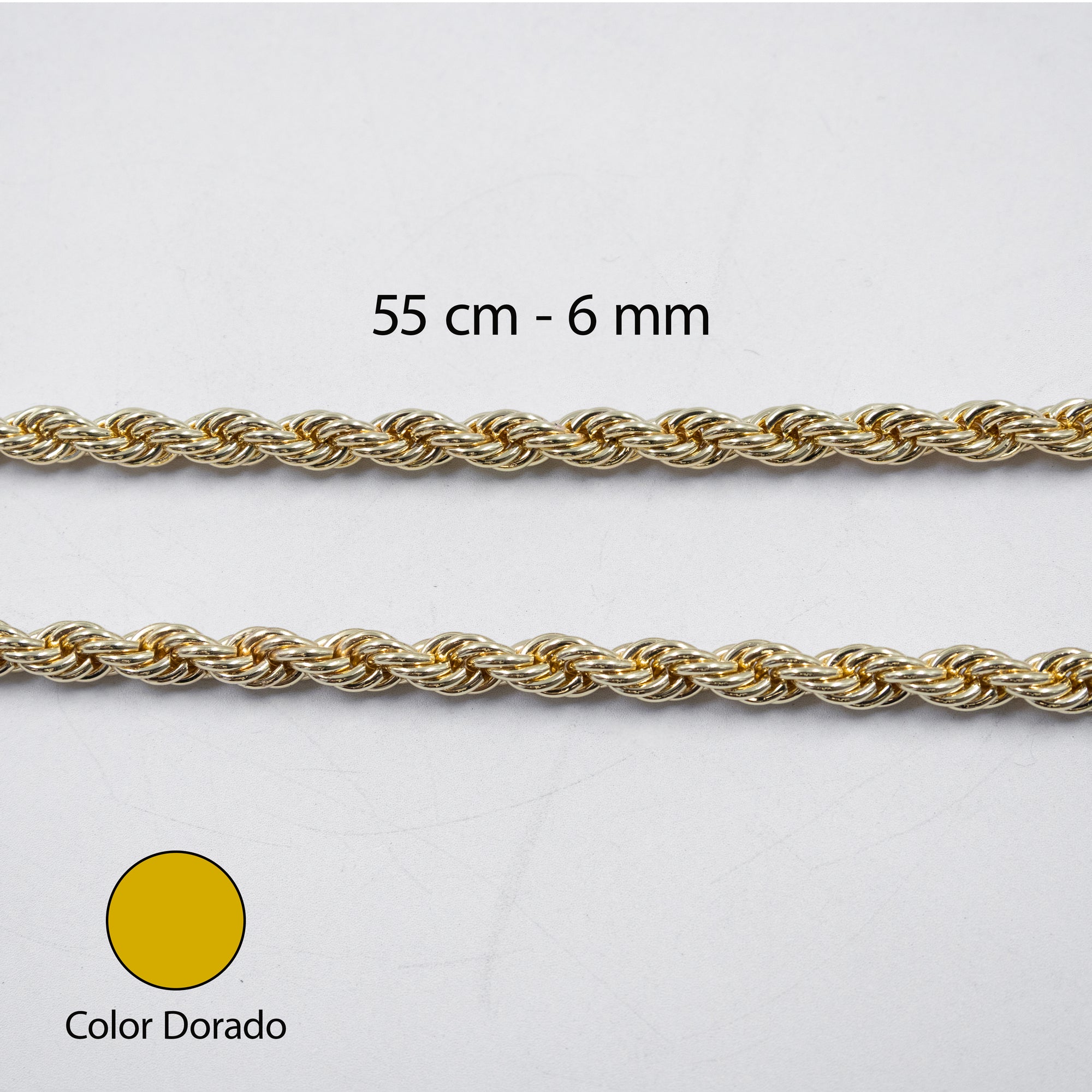 Cadenas Doradas Torsal de 55 cm M6 Oro Laminado