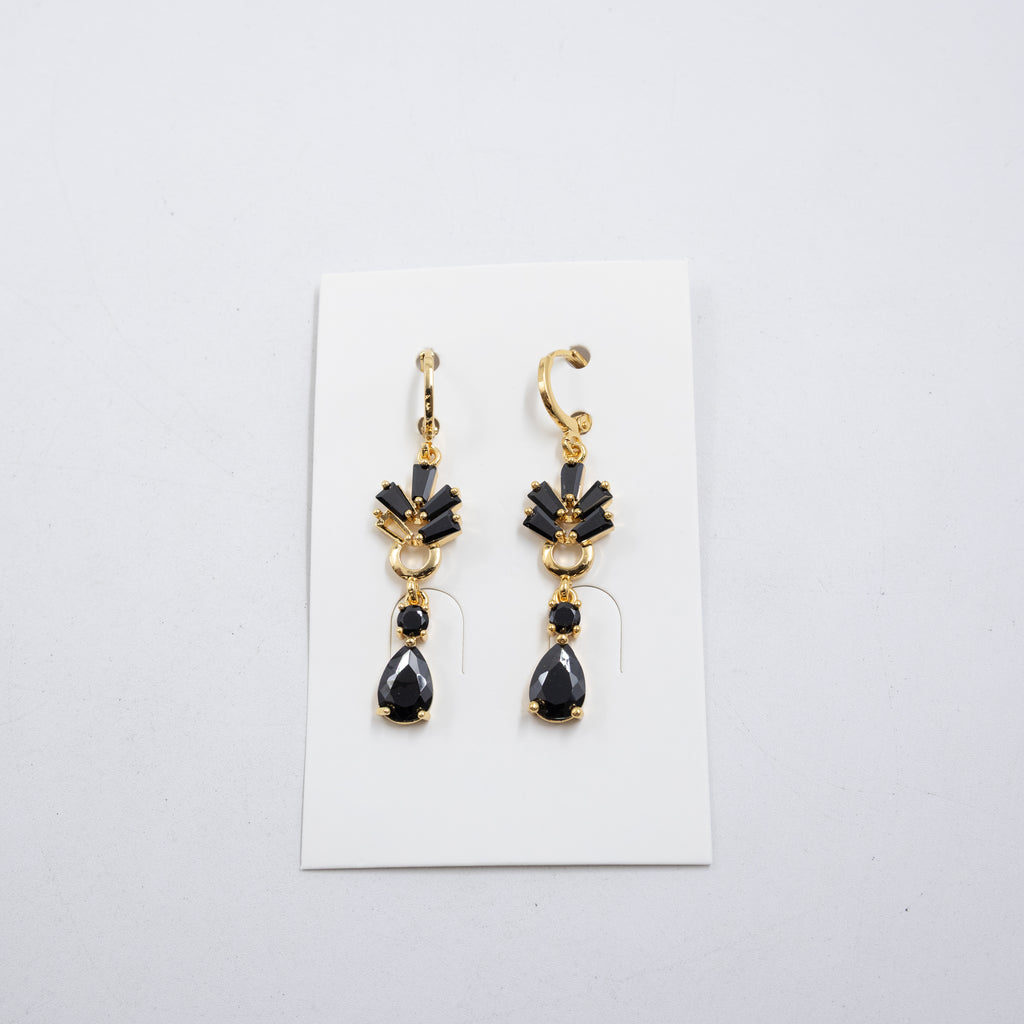 Aretes Largos Dorados con piedras M5 Oro Laminado