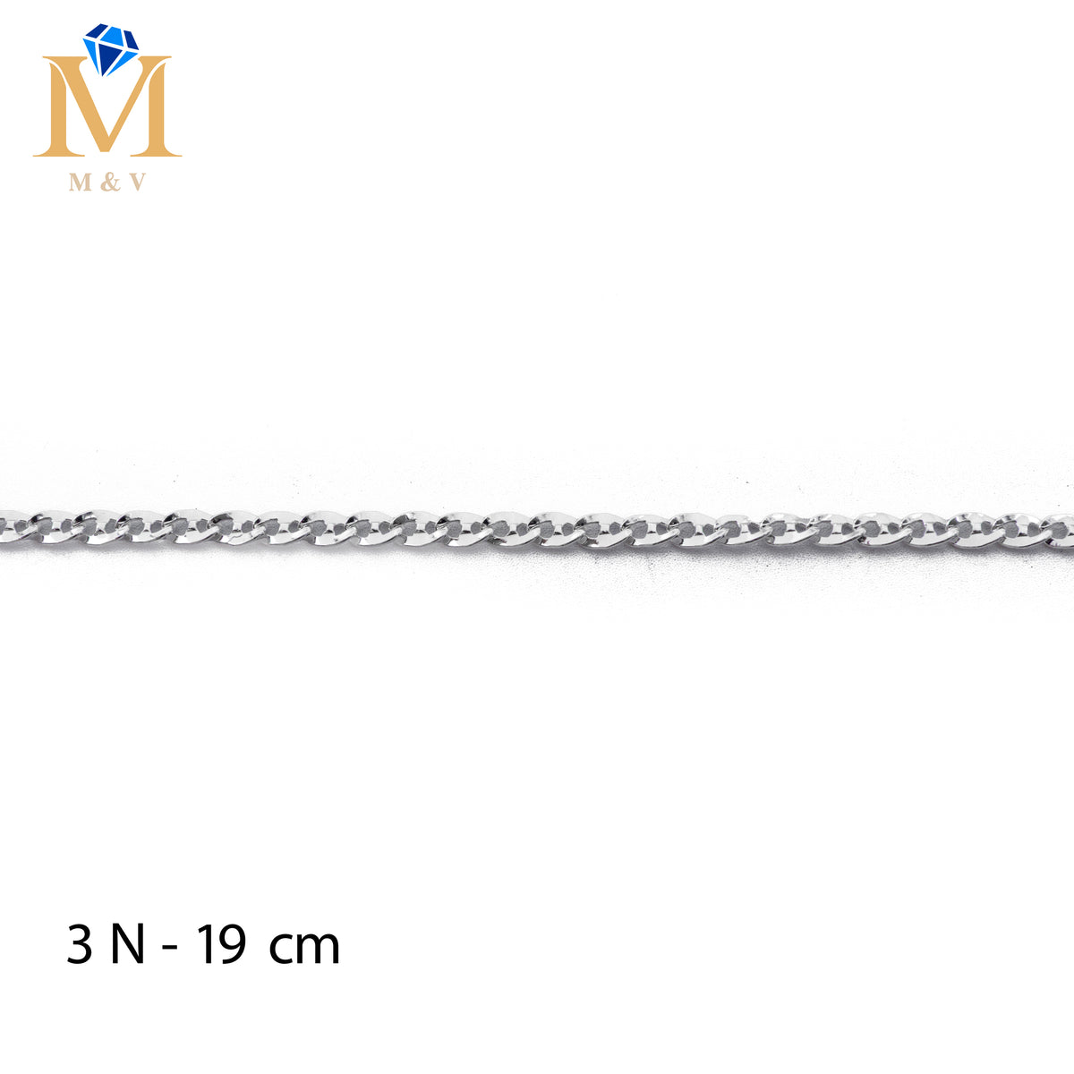 Pulseras Plateadas de 19 cm M2 Oro Laminado