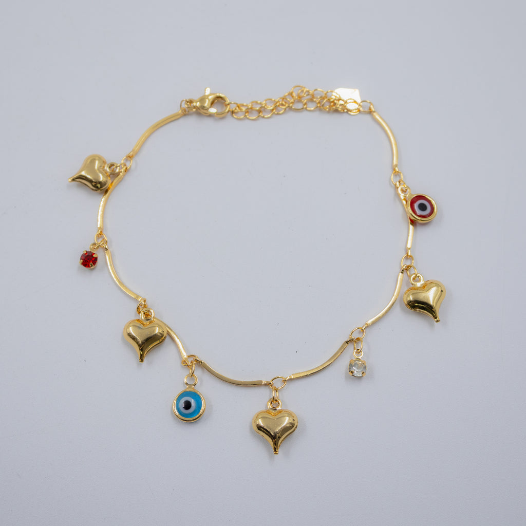 Pulsera Dorada de Ojo Turco M2 Oro Laminado