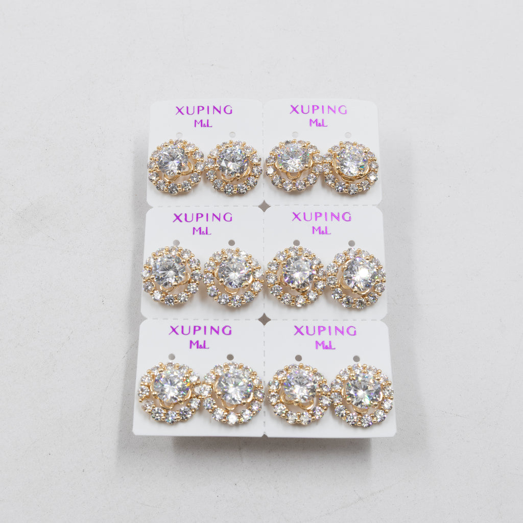 Paquete de 6 pares de Aretes Xuping Dorado M9 Oro Laminado