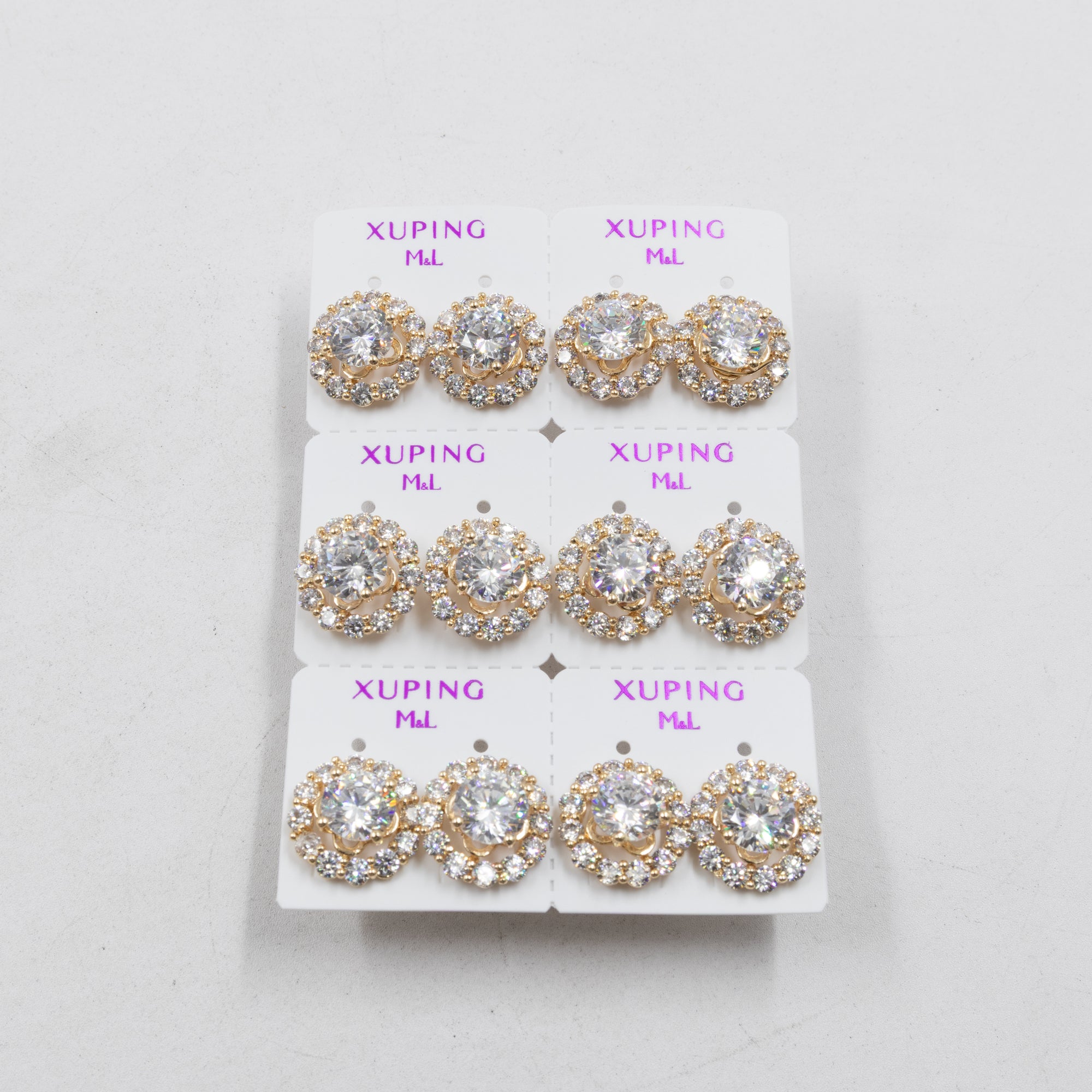 Paquete de 6 pares de Aretes Xuping Dorado M9 Oro Laminado