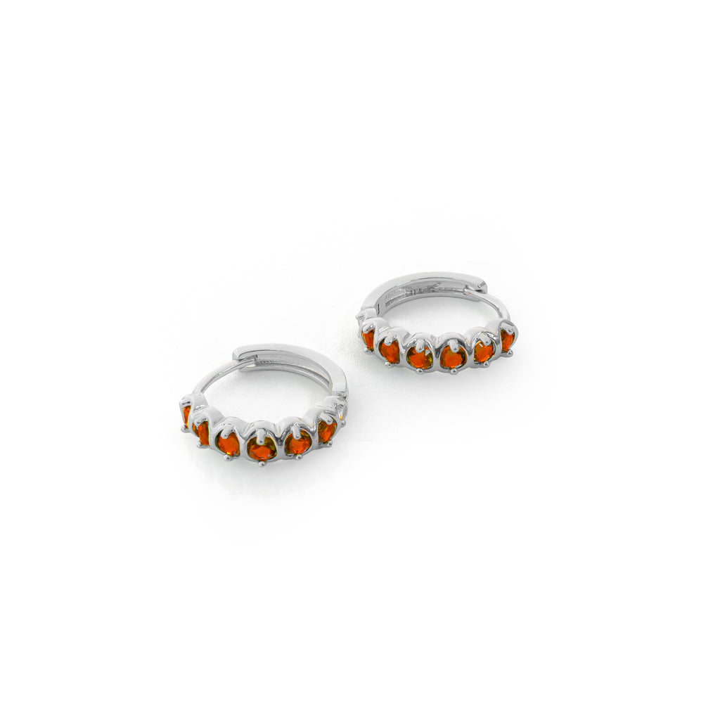 Aretes Plateados Huggies con Piedras Diferentes Colores M11 Oro Laminado