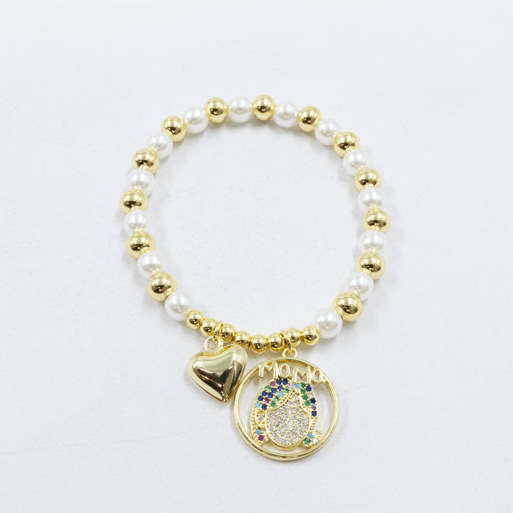 Pulsera con dije de Mamá M1 Oro Laminado 05/03/26