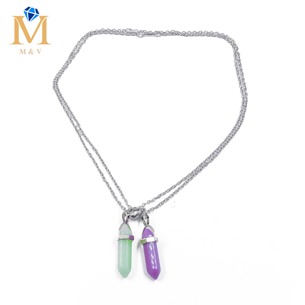 Collares en Pareja de piedras M18 Acero Inoxidable