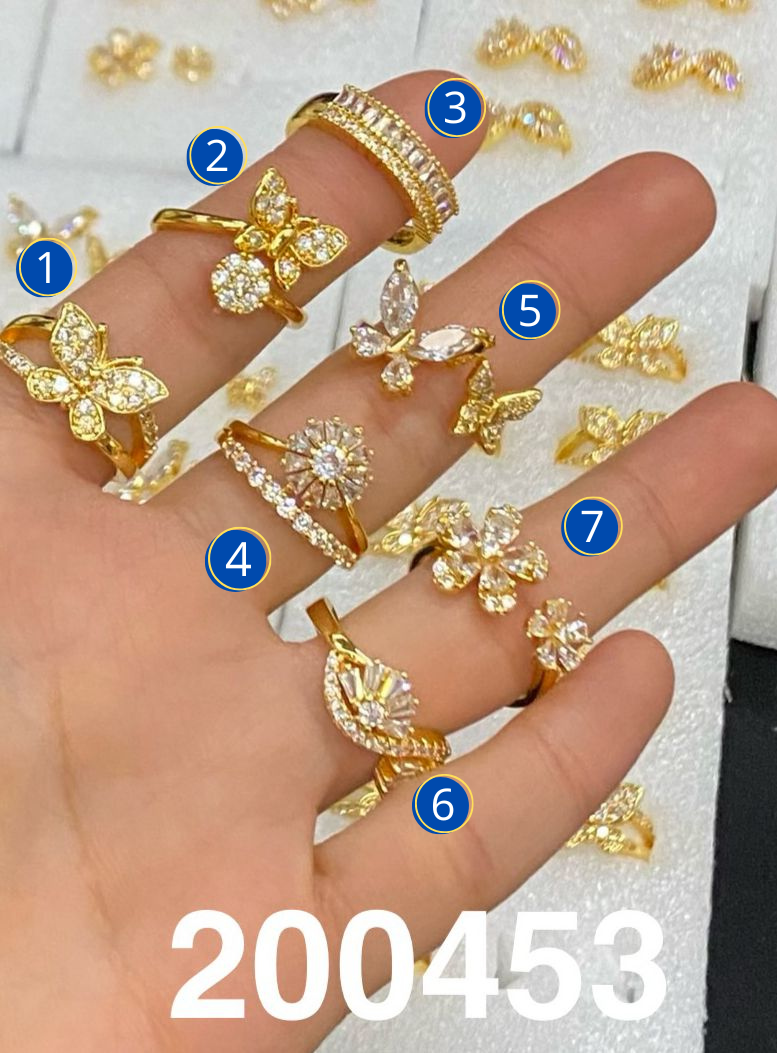 Anillos Dorados con Piedras M8 Oro Laminado