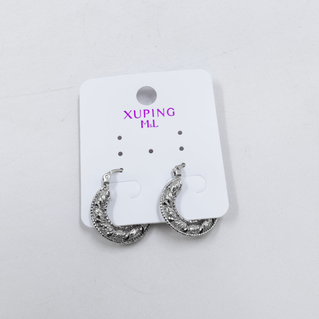 Aretes Plateados Xuping de Broche M14 Oro Laminado