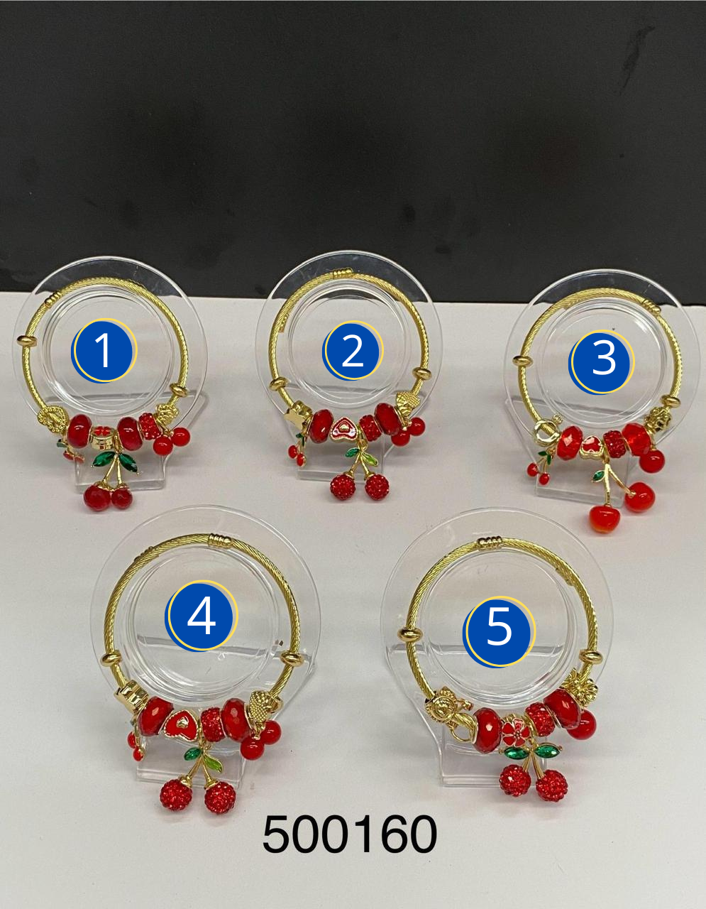PULSERA DE CEREZA TIPO PANDORA M6 ACERO INOXIDABLE