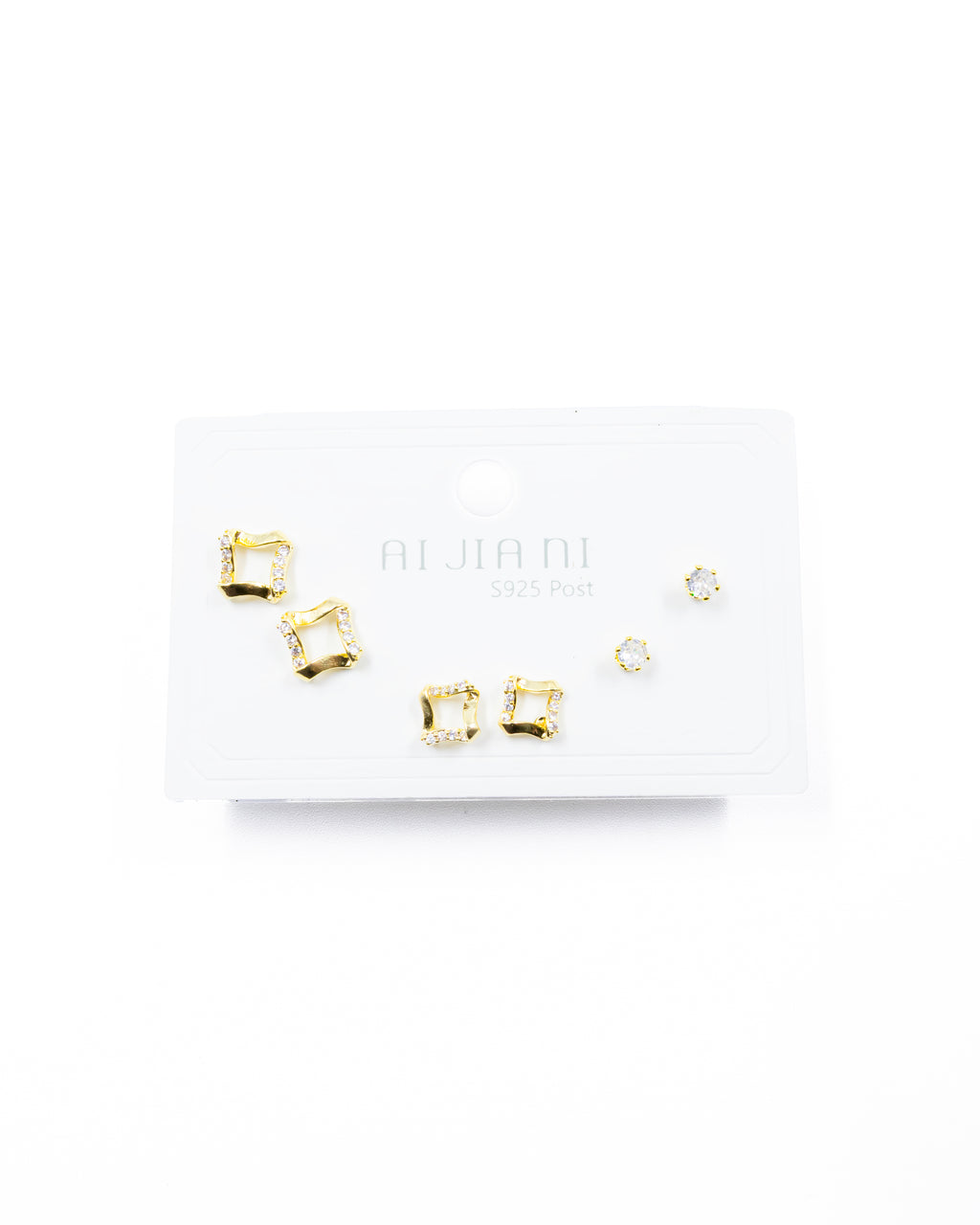 ARETES PAQUETE DE 3 M3 ORO LAMINADO