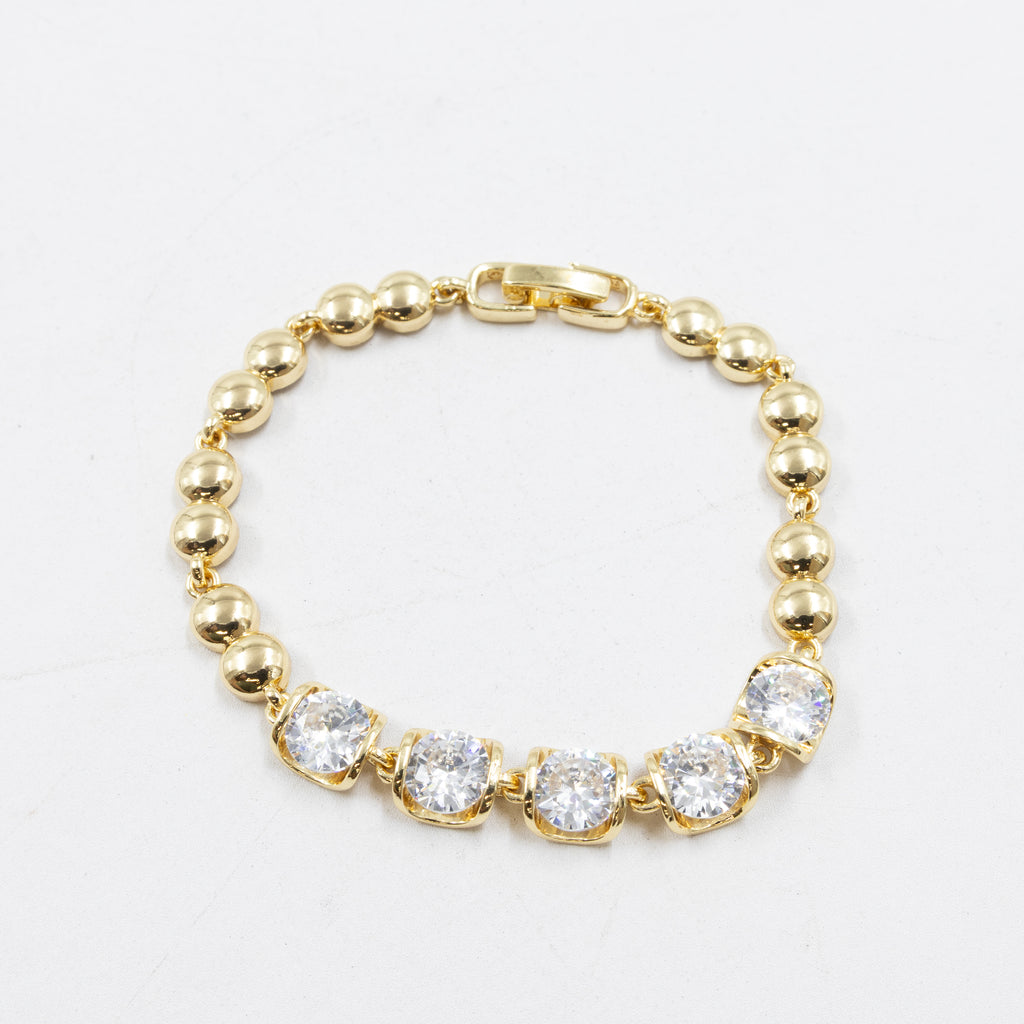 Pulseras Doradas con Piedras M9 Oro Laminado