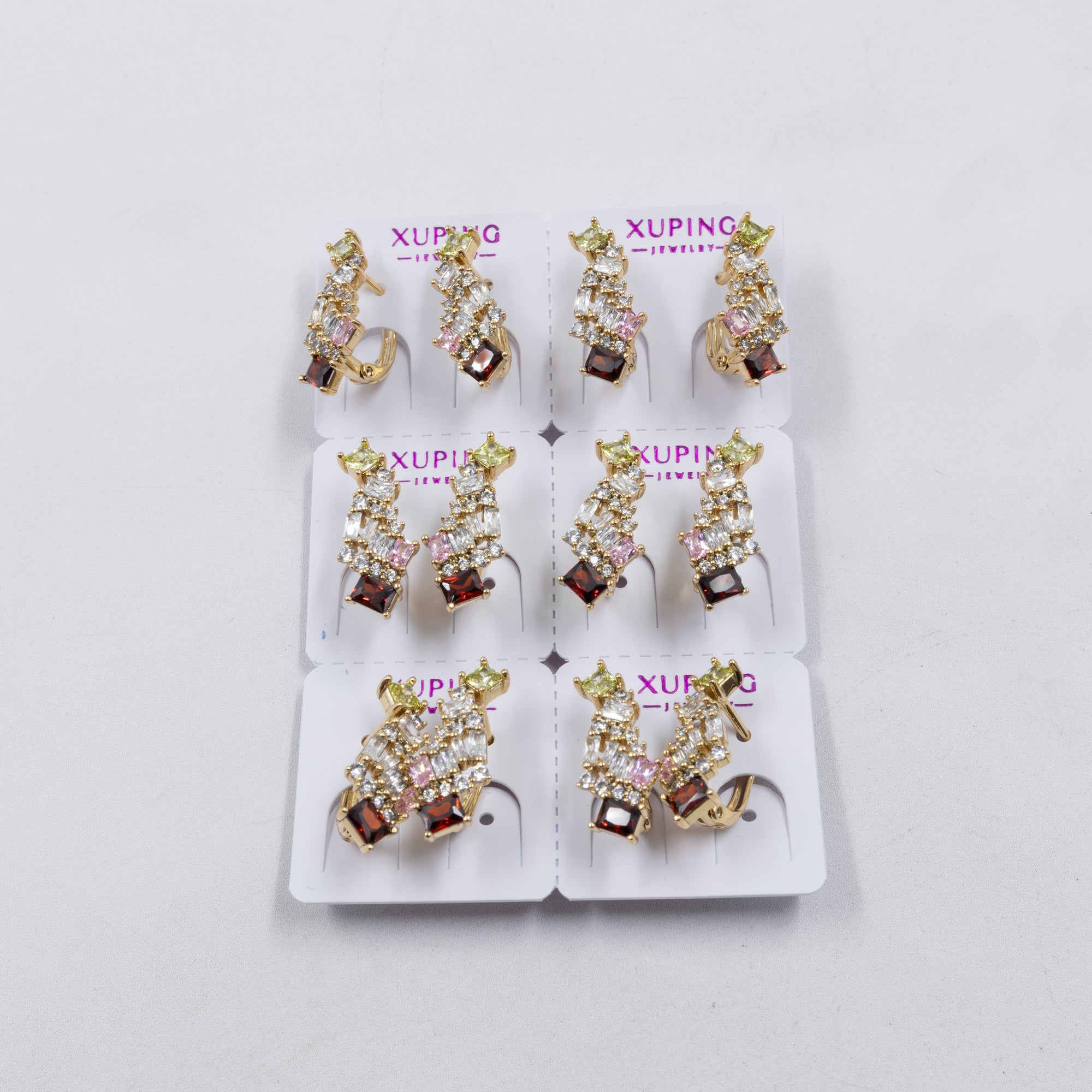 Paquete de 6 pares de Aretes Xuping Dorado M25 Oro Laminado