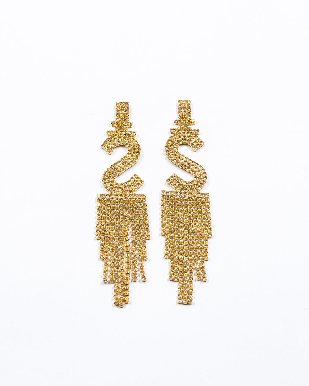 Aretes Largos de piedras - M2 Oro Laminado