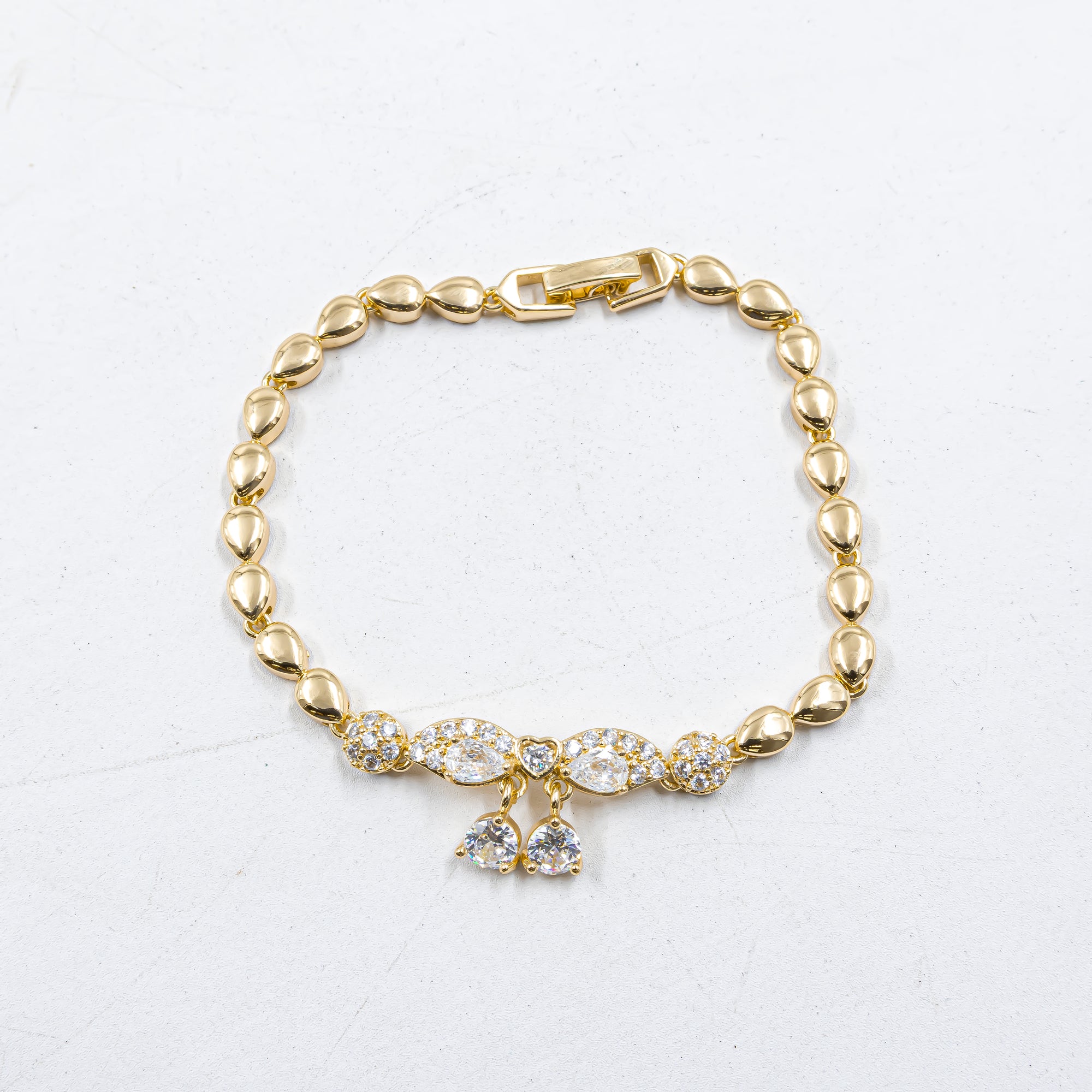 Cadenas de Pulseras Doradas con Piedras M2 Oro Laminado