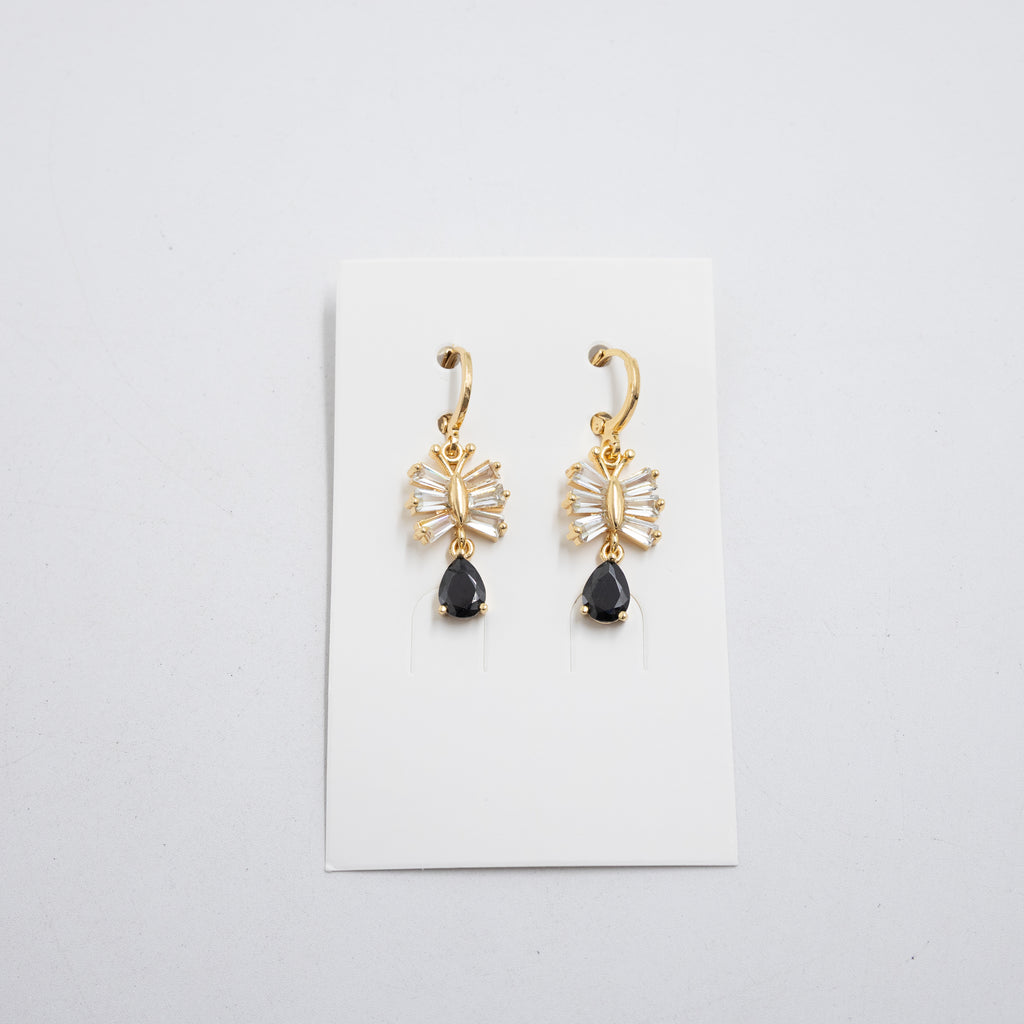 Aretes Largos Dorados con piedras M6 Oro Laminado