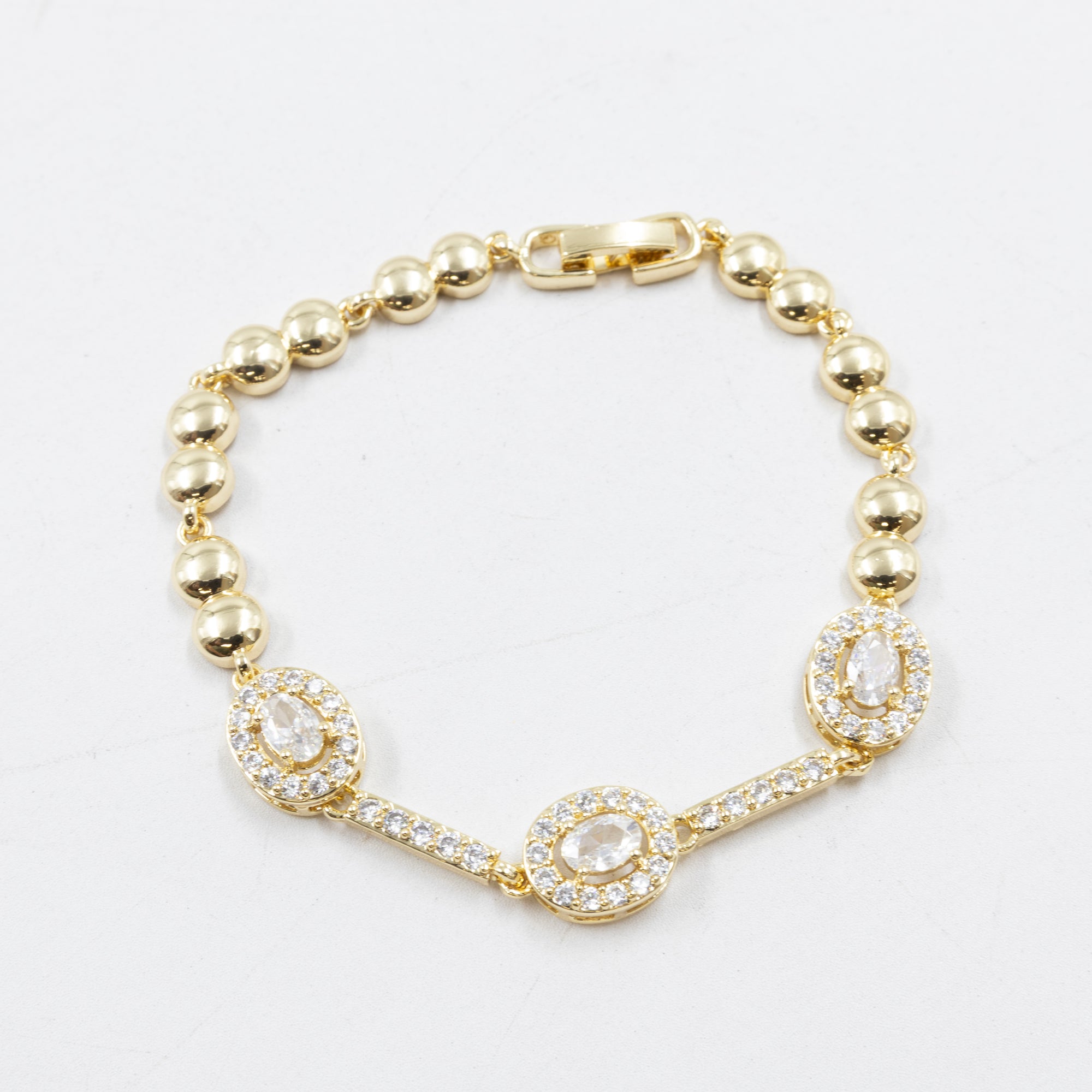Pulseras Doradas con Piedras M8 Oro Laminado