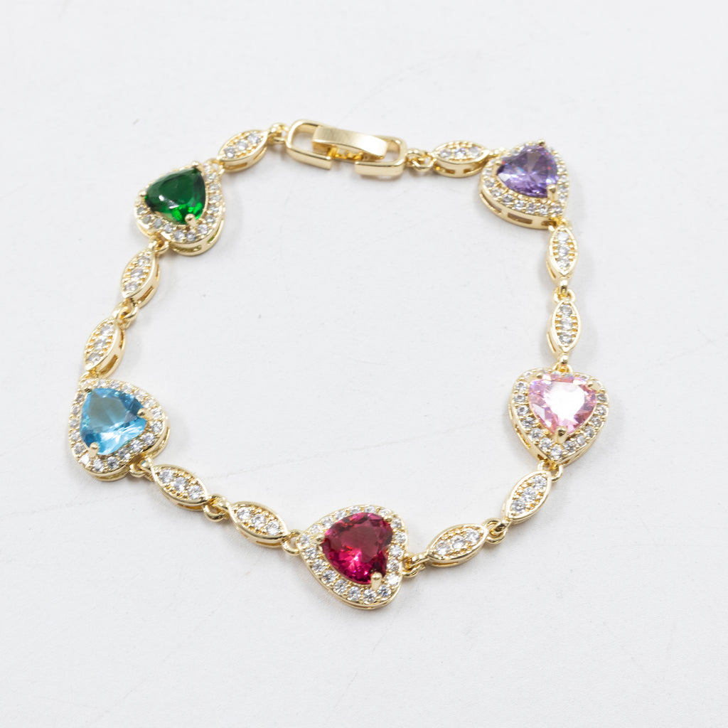 Pulseras Doradas con Piedras M12 Oro Laminado