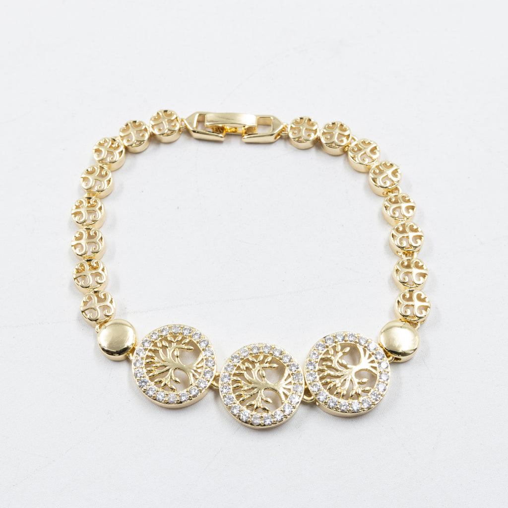 Pulseras Doradas con Piedras M6 Oro Laminado