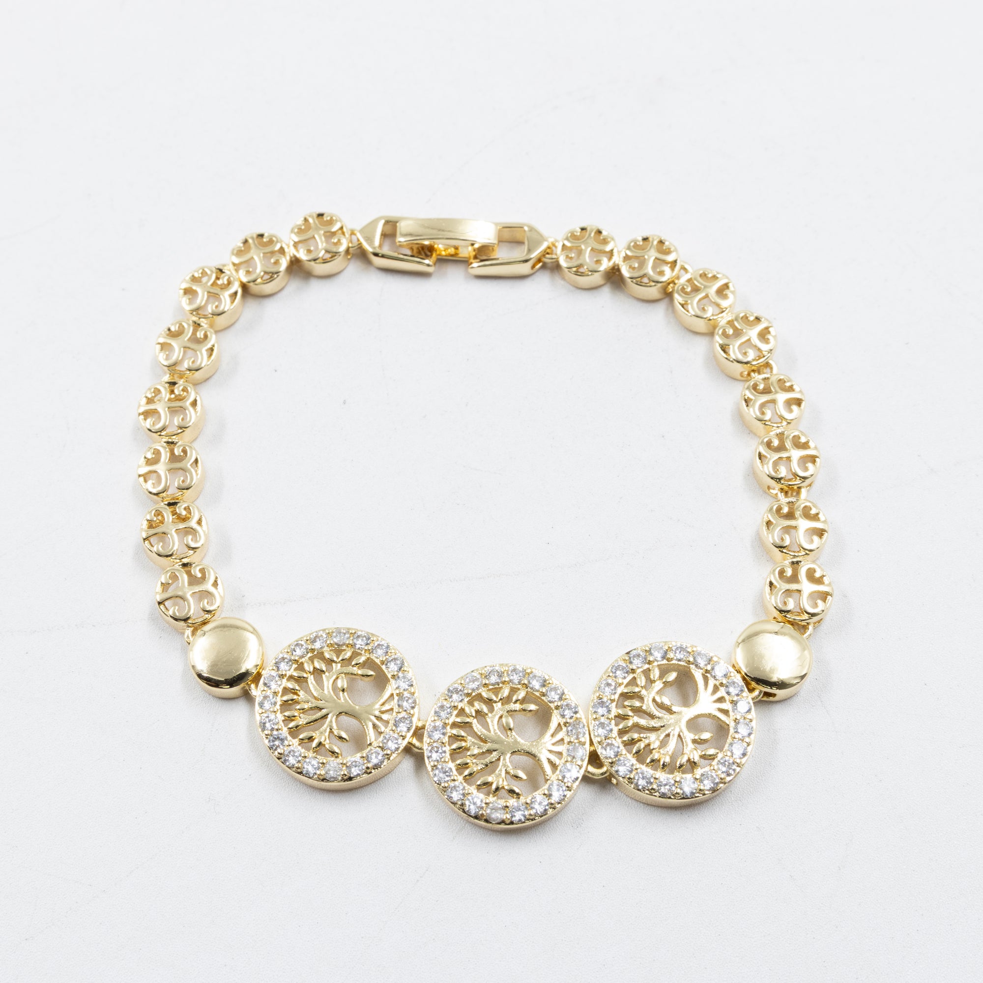 Pulseras Doradas con Piedras M6 Oro Laminado