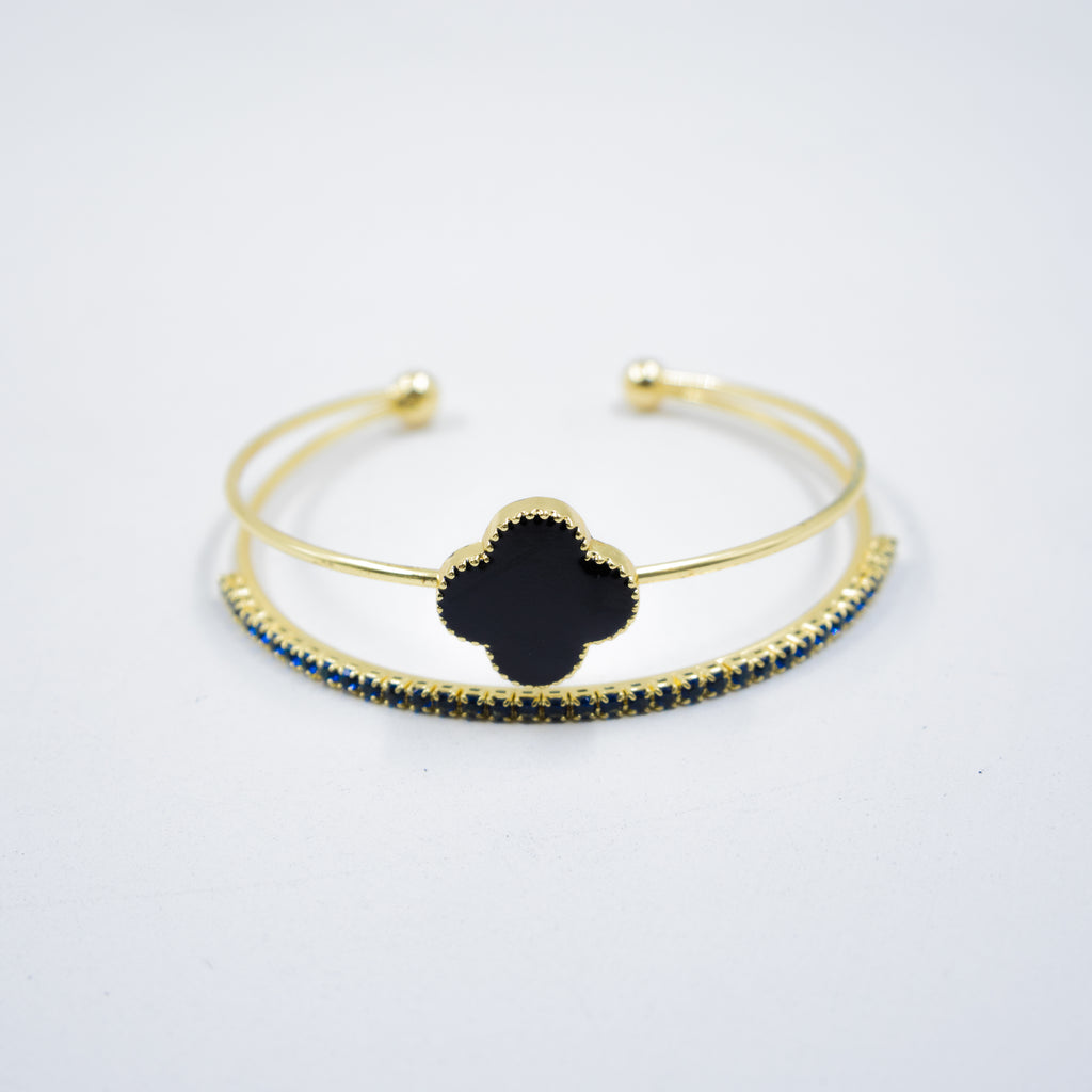 Pulsera dorada y Plateadas con piedras M3 Oro Laminado