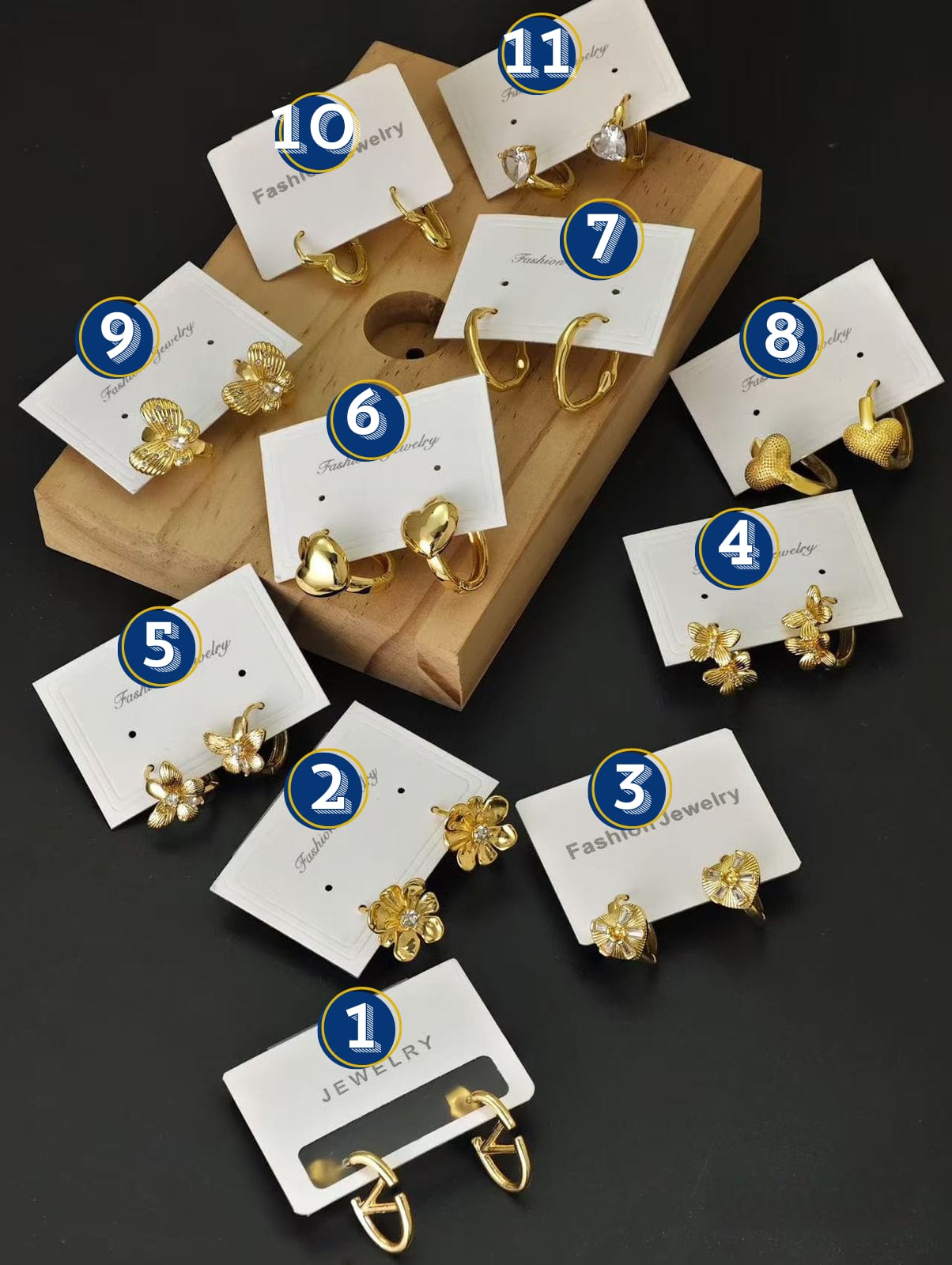 Aretes Dorado Elegante M6 Oro Laminado