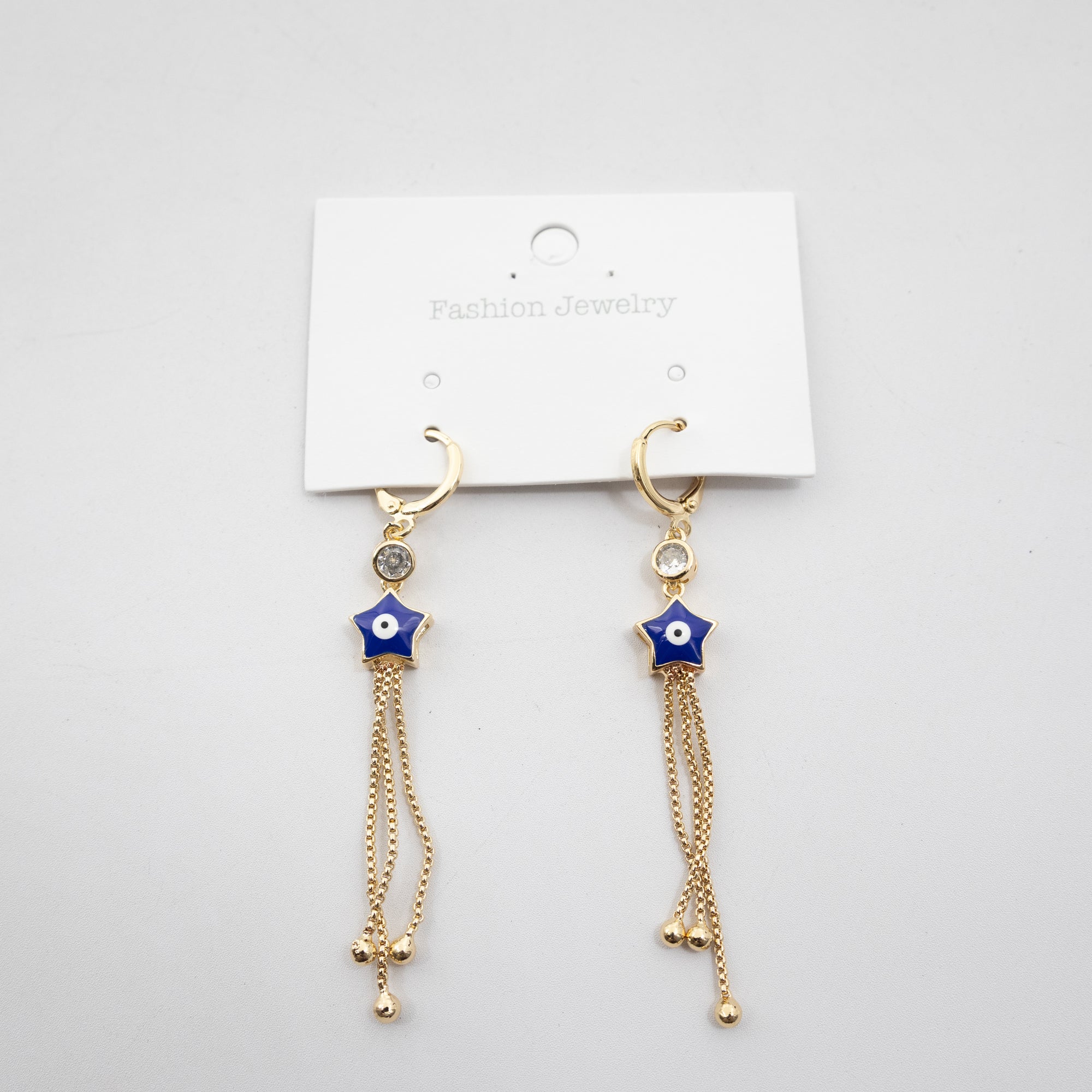 Aretes Dorados Largos de Ojo Turco M2 Oro Laminado
