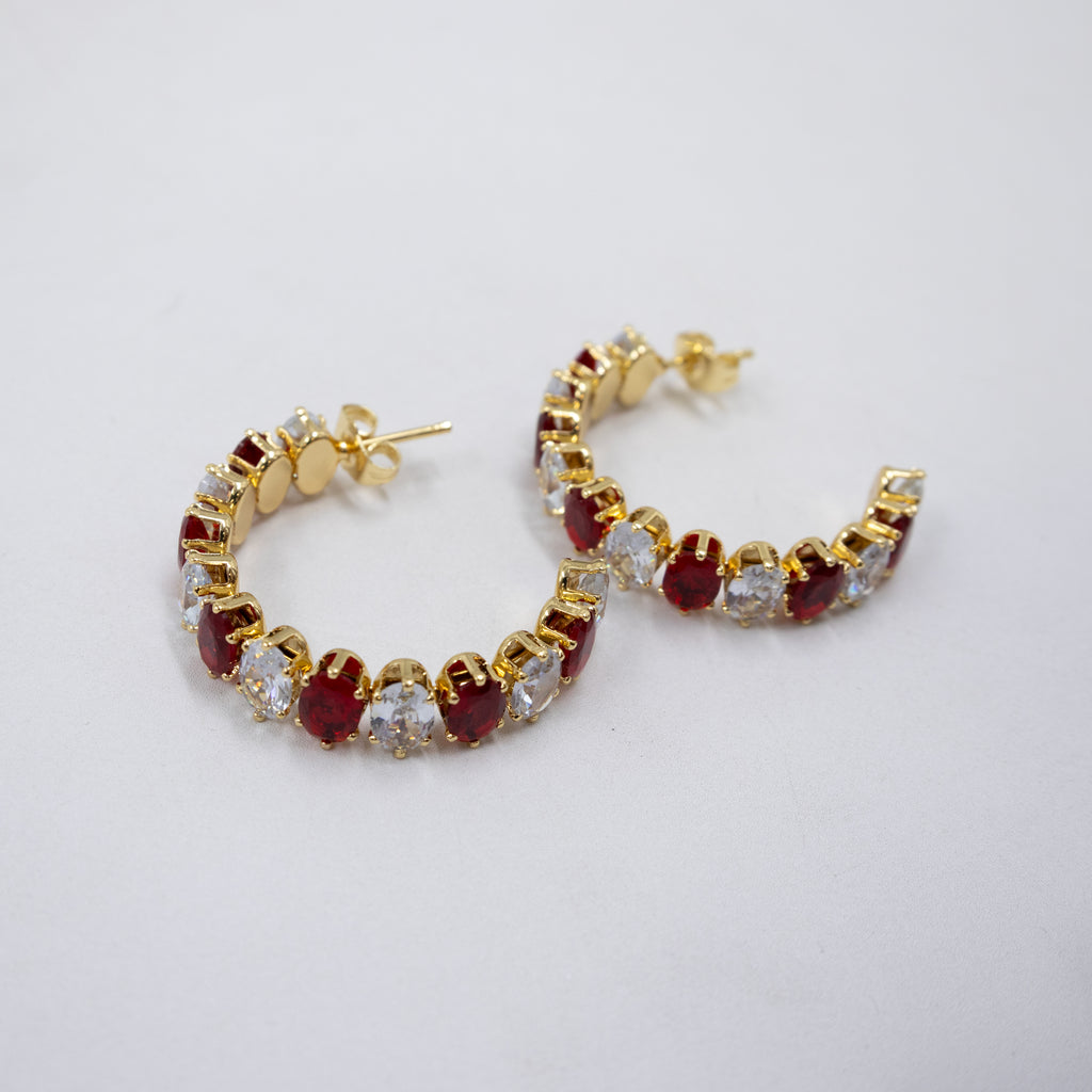 Aretes Dorados con piedras de color M7 Oro Laminado