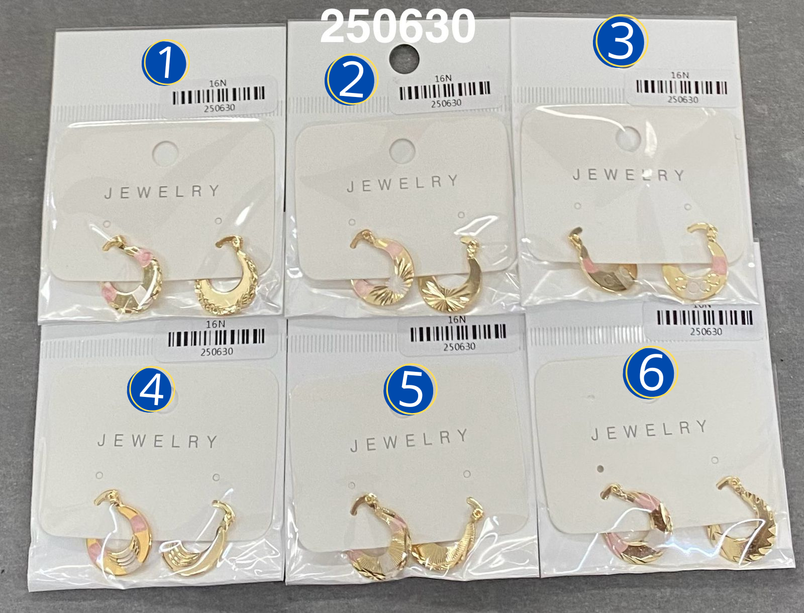 Aretes de Tres colores M5 Oro Laminado