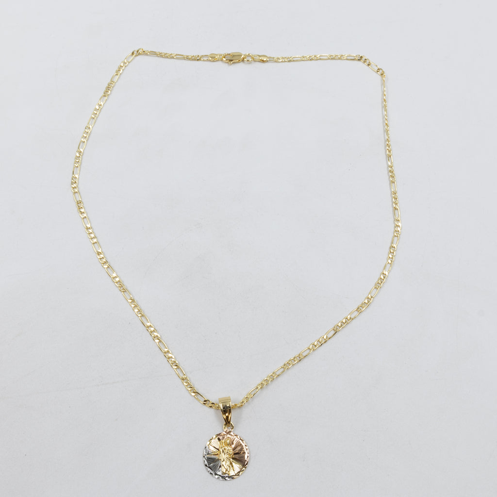 Collar con Dije Religioso Dorado M1 Oro Laminado
