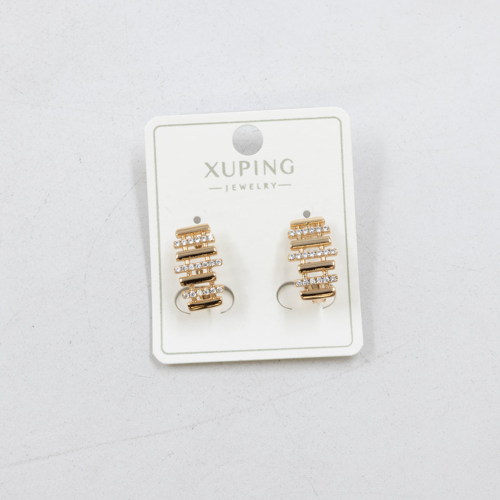 Aretes Dorados con Piedras Xuping M1 Oro Laminado