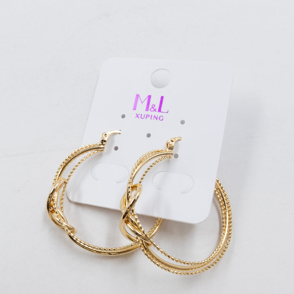 Aretes Dorados Xuping de Aro M12 Oro Laminado