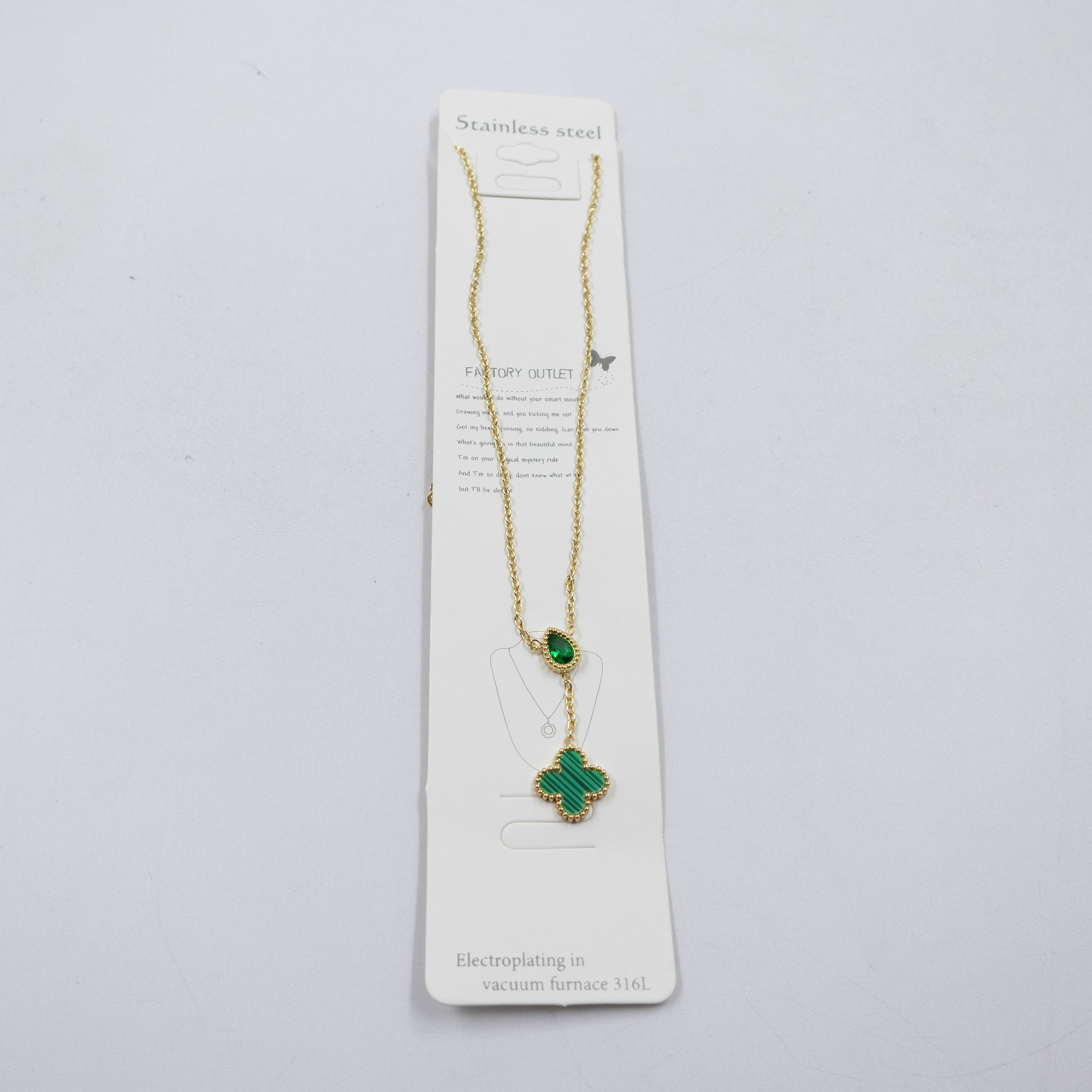 Collar Dorado de Trebol M1 Oro Laminado