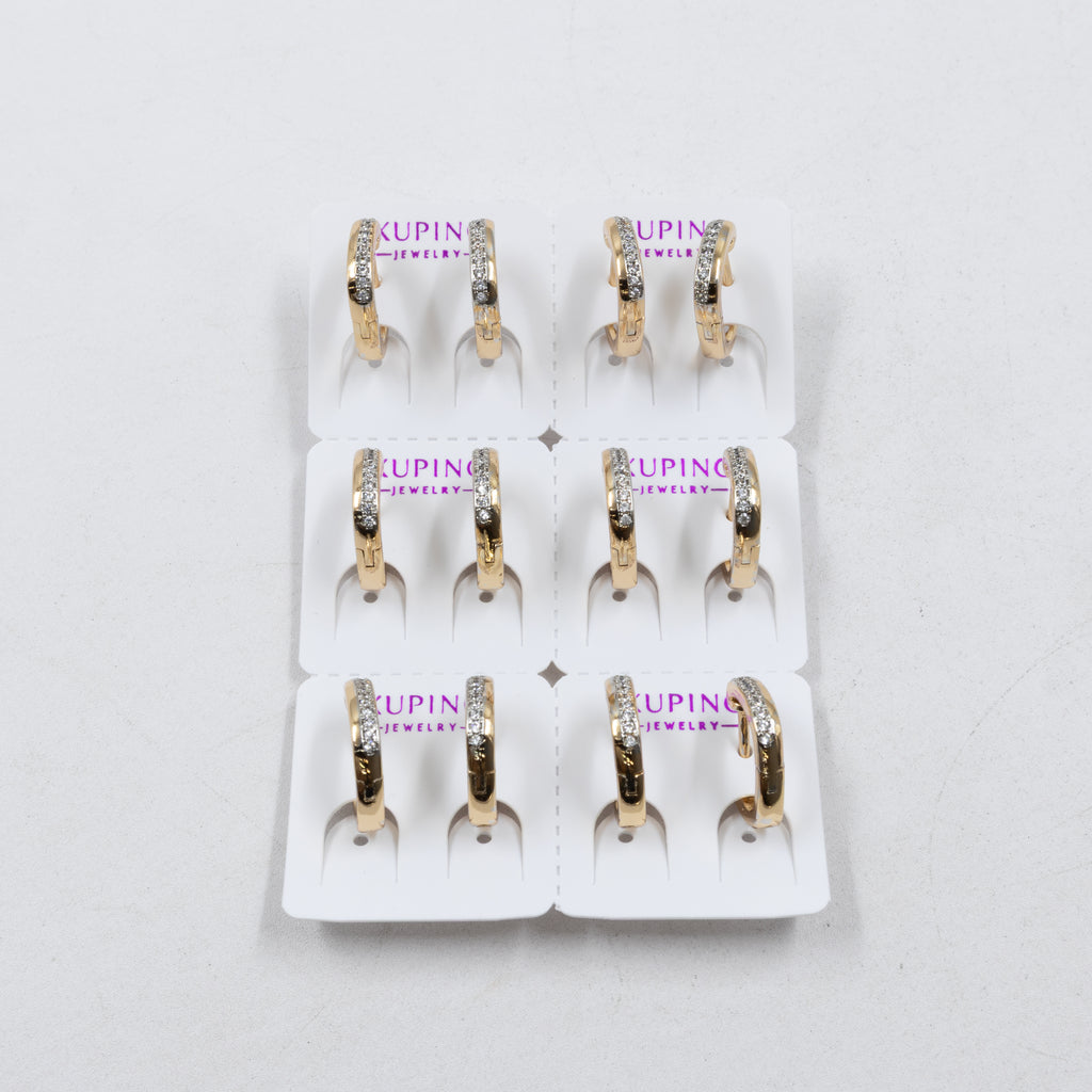 Paquete de 6 pares de Aretes Xuping Dorado M6 Oro Laminado