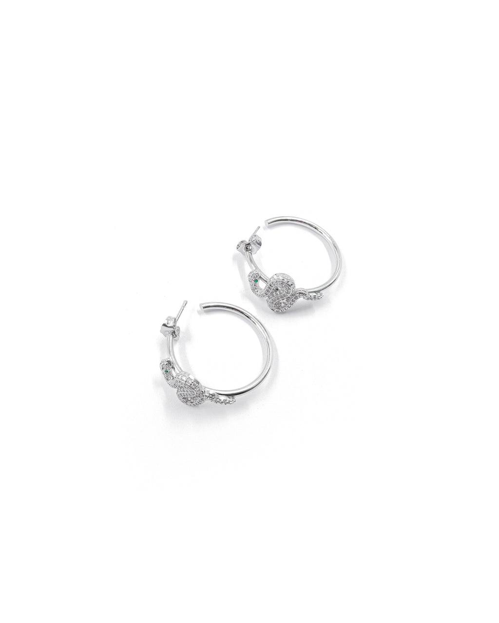 Aretes Plateados De Serpiente M1 Oro Laminado