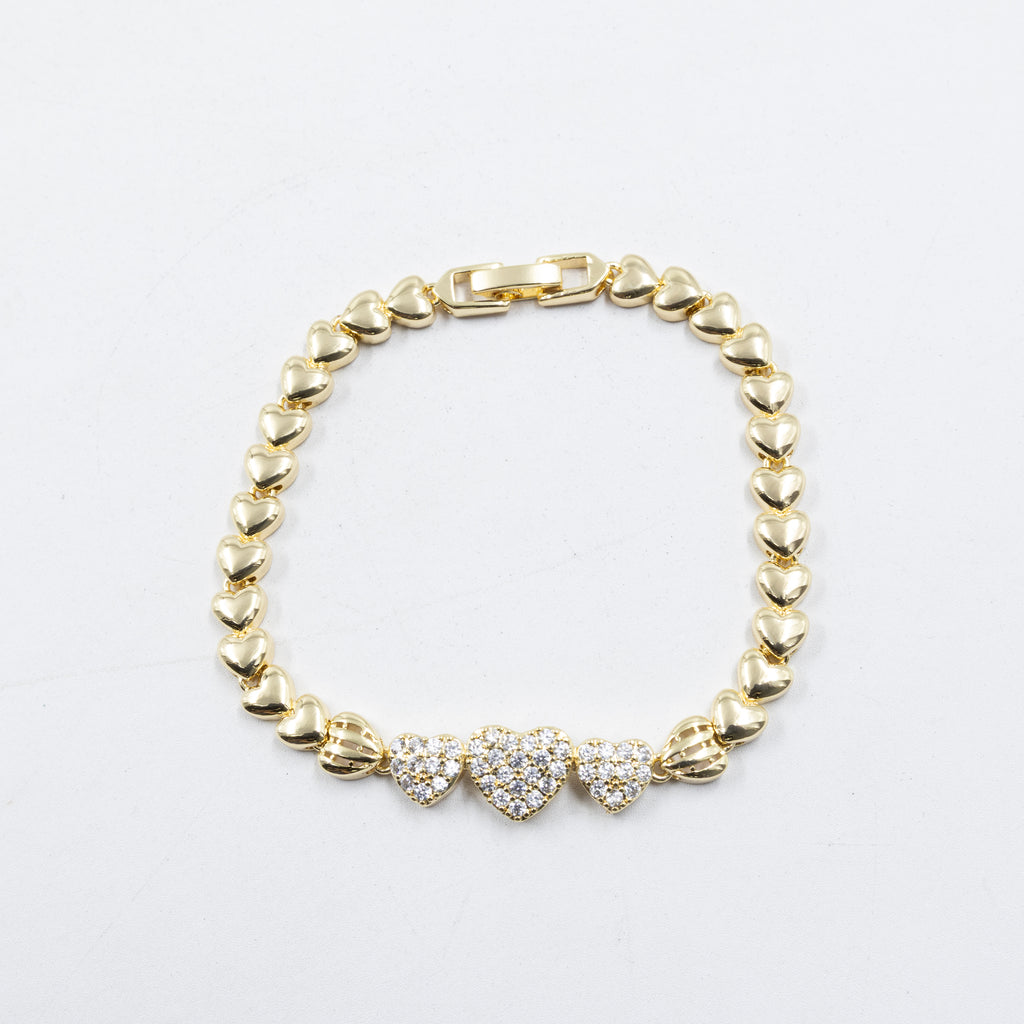 Cadenas de Pulseras Doradas con Piedras M5 Oro Laminado