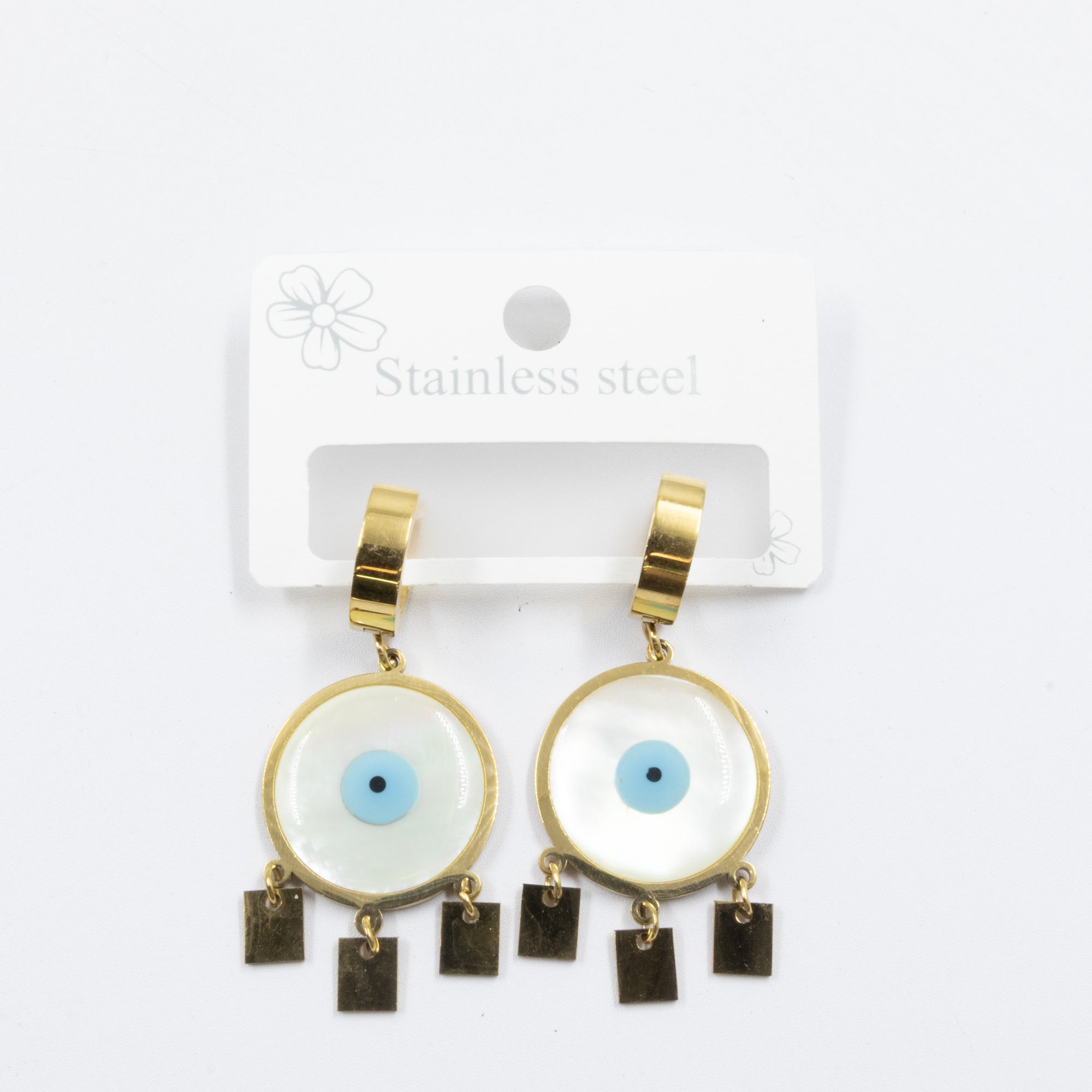 Aretes Dorados de Ojo Turco M7 Oro Laminado