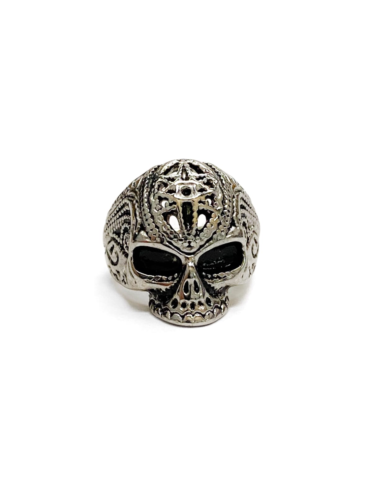 Anillo Calavera Plateado y Dorado Acero Inoxidable M17
