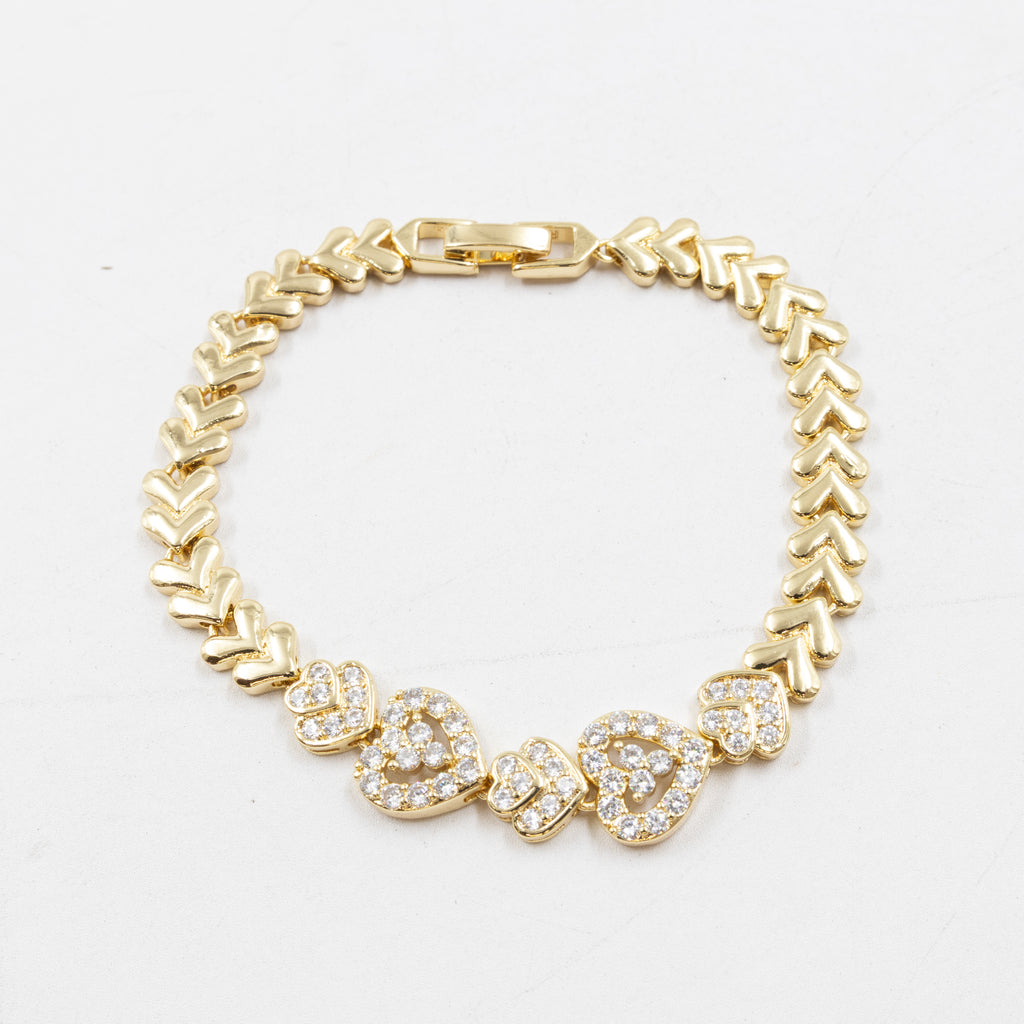 Pulseras Doradas con Piedras M10 Oro Laminado