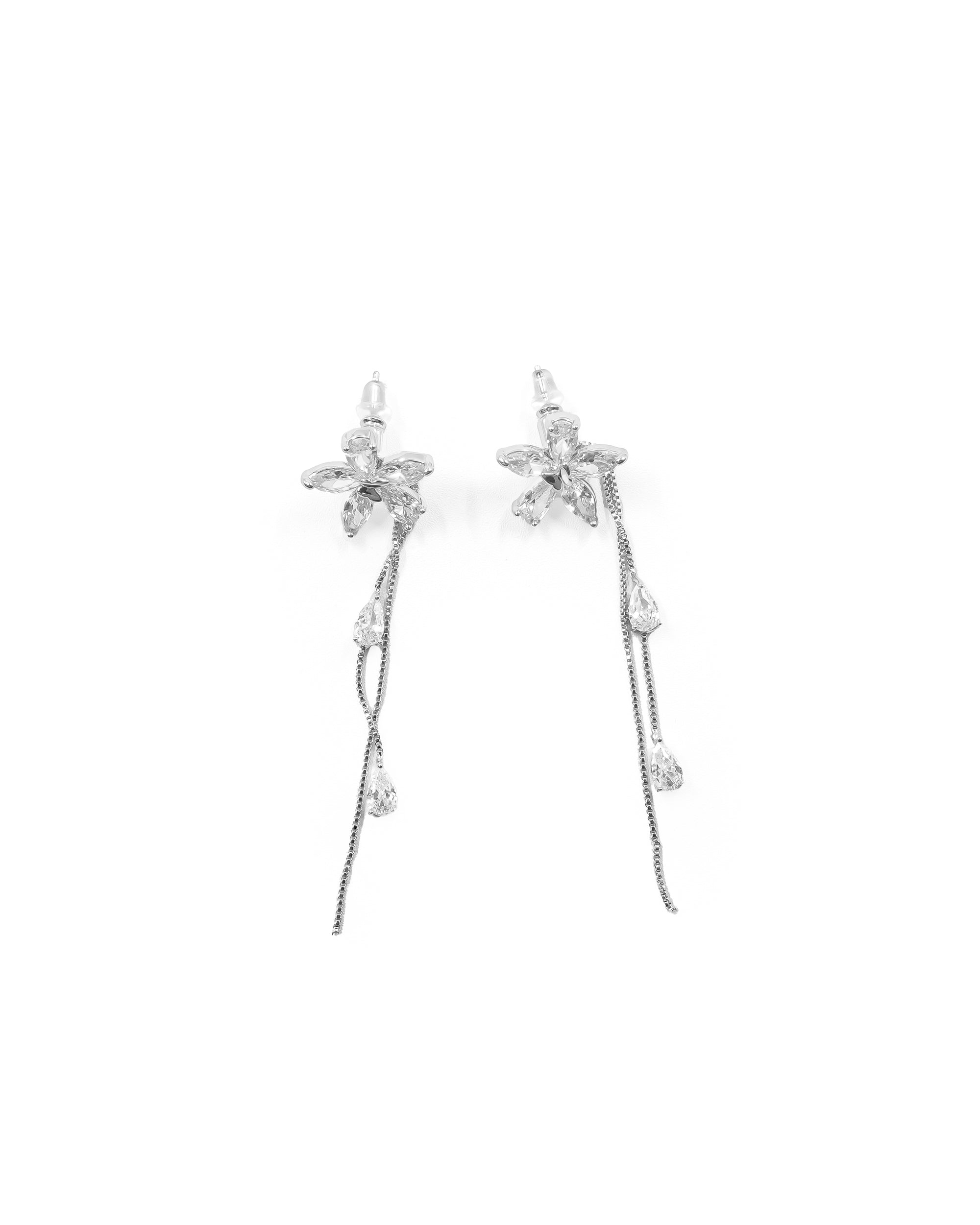 Aretes Largos Ansheli Plateados M21 Oro Laminado