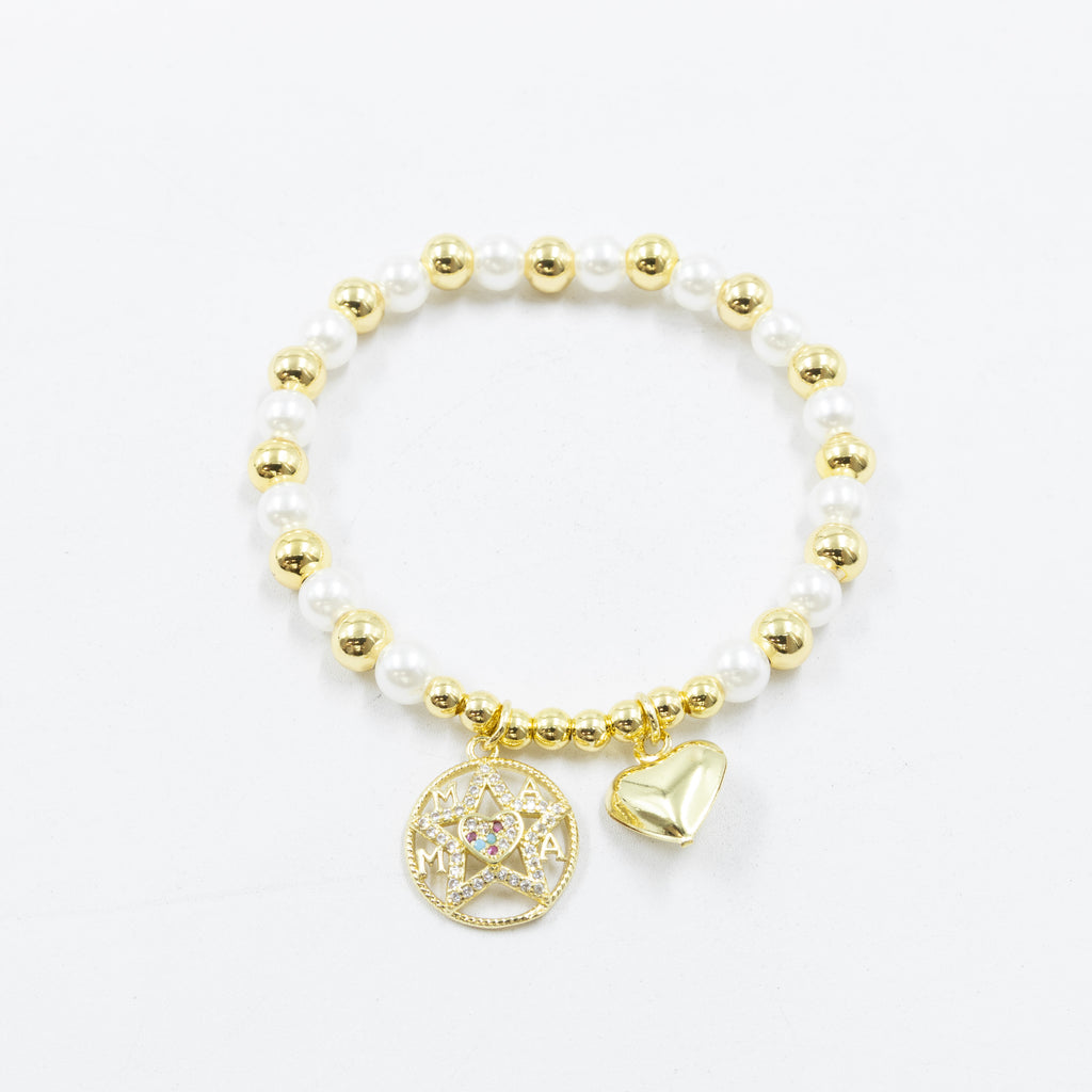 Pulsera con dije de Mamá M6 Oro Laminado 05/03/26