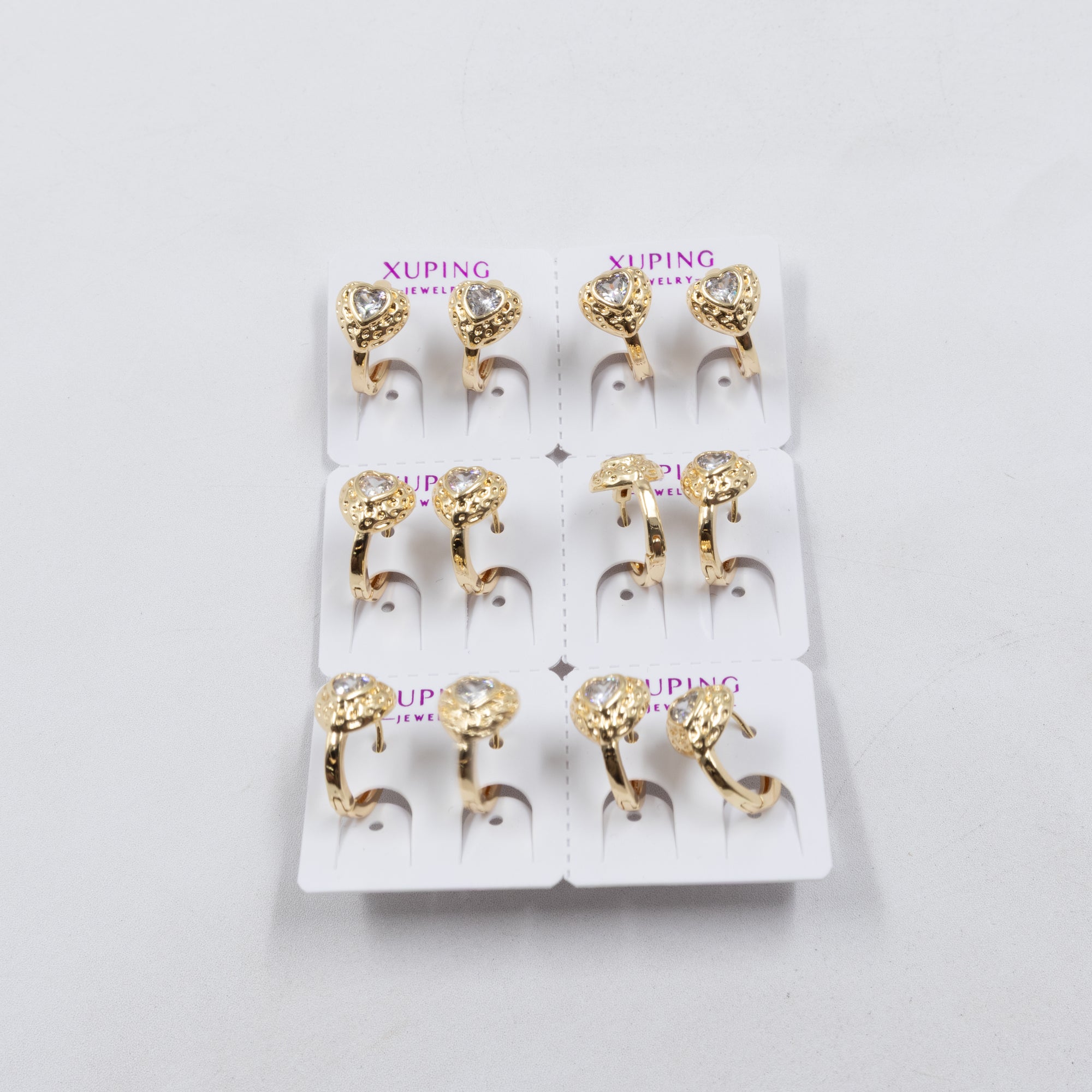 Paquete de 6 pares de Aretes Xuping Dorado M21 Oro Laminado